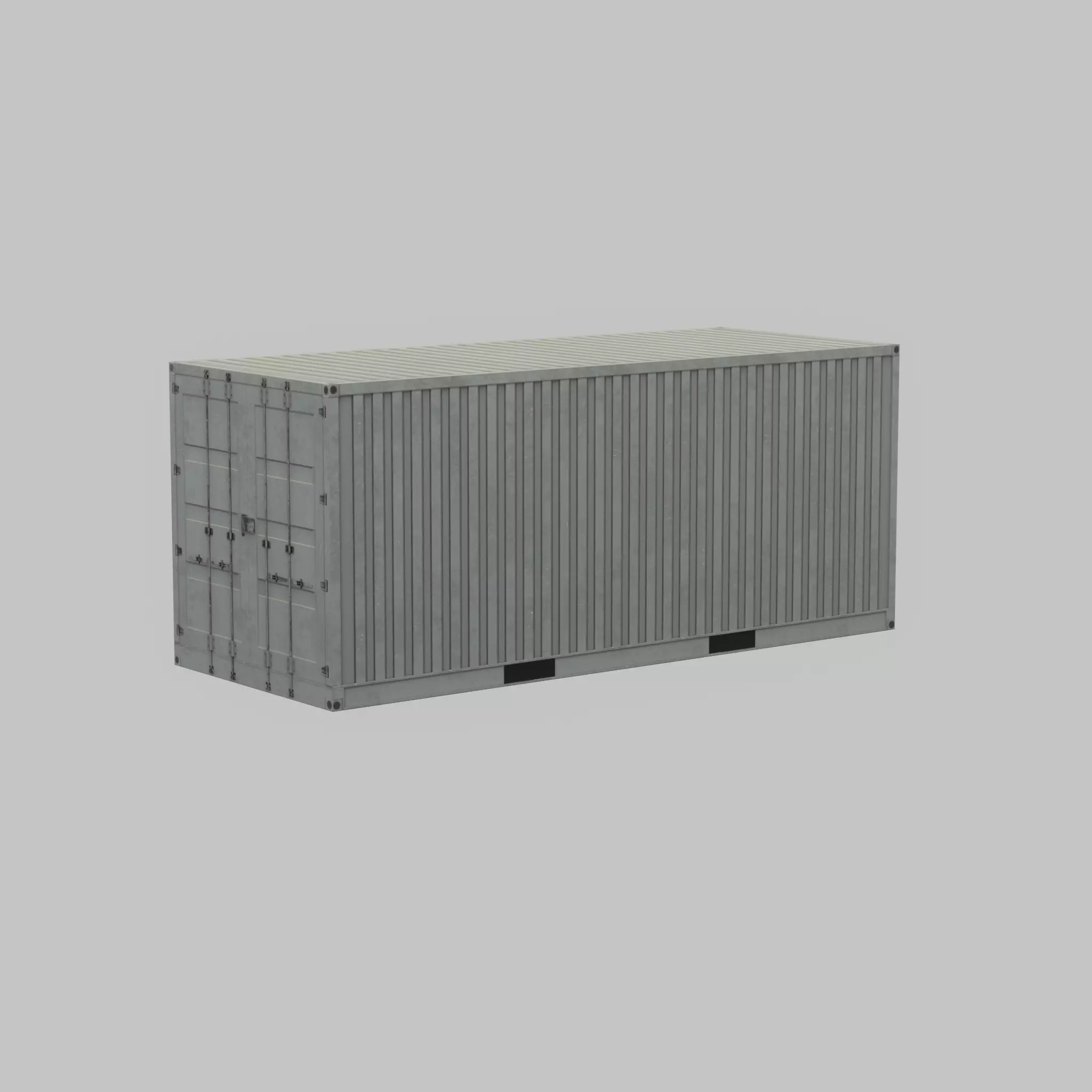 Shipping-Container light gray 20ft Low-poly 3D model_25