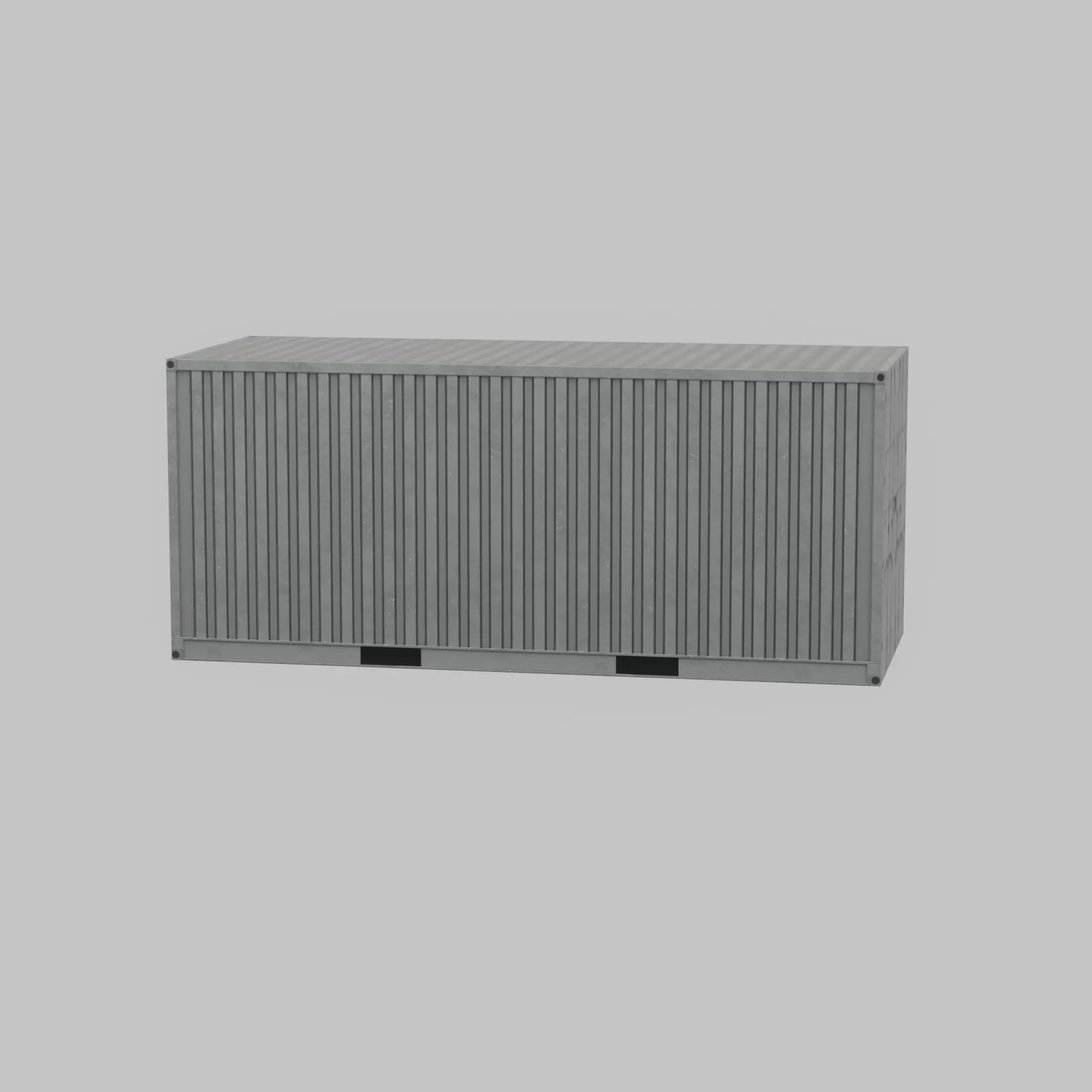 Shipping-Container light gray 20ft Low-poly 3D model_29
