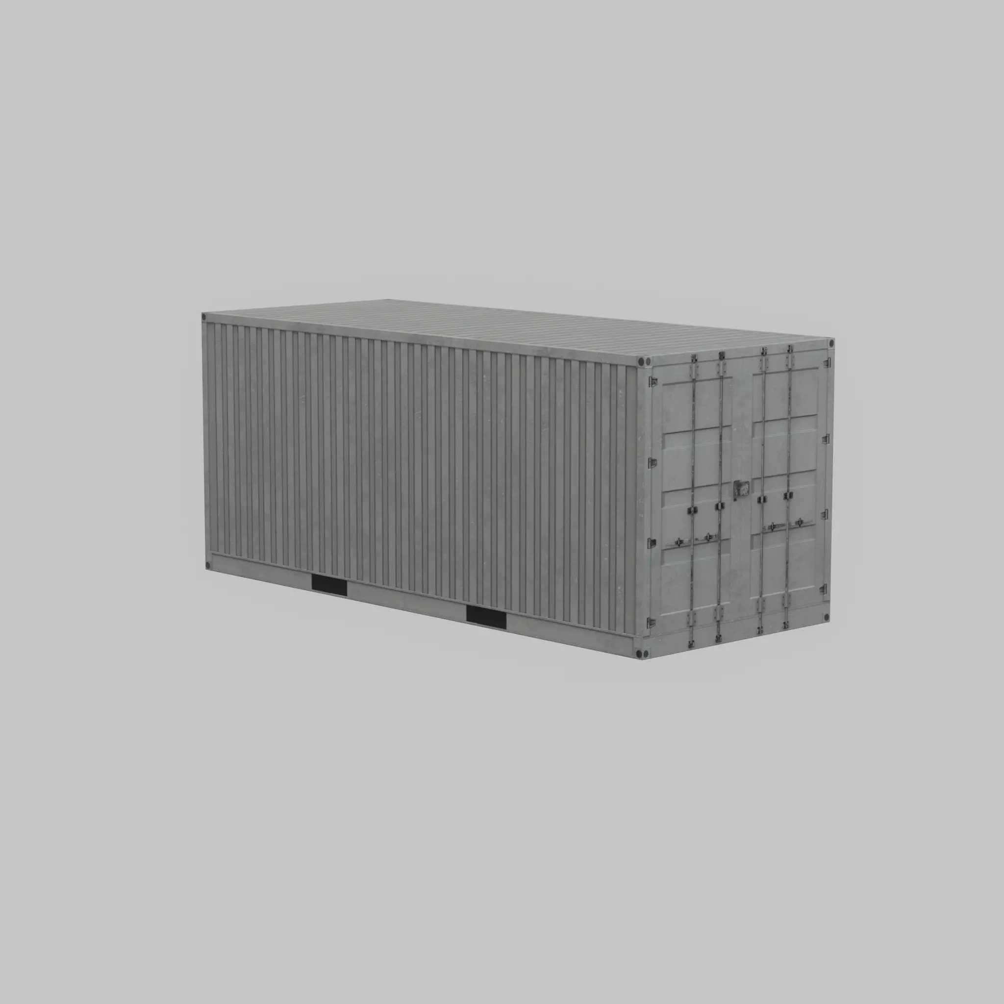 Shipping-Container light gray 20ft Low-poly 3D model_45