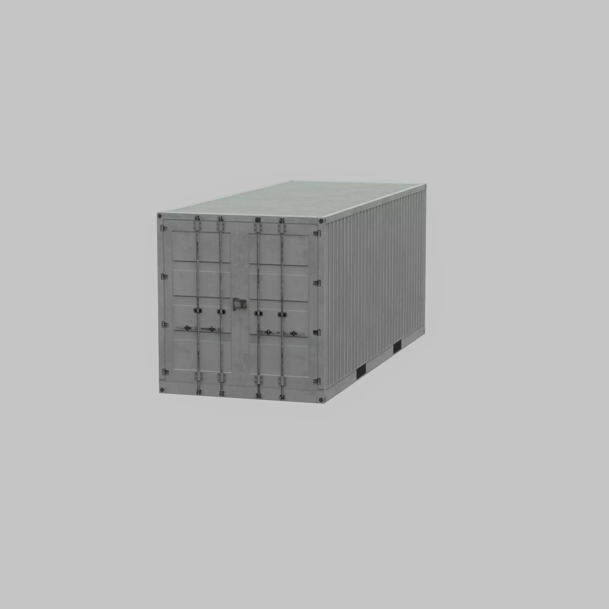 Shipping-Container light gray 20ft Low-poly 3D model_56