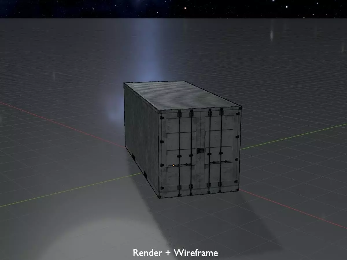 Shipping-Container light gray 20ft Low-poly 3D model_8