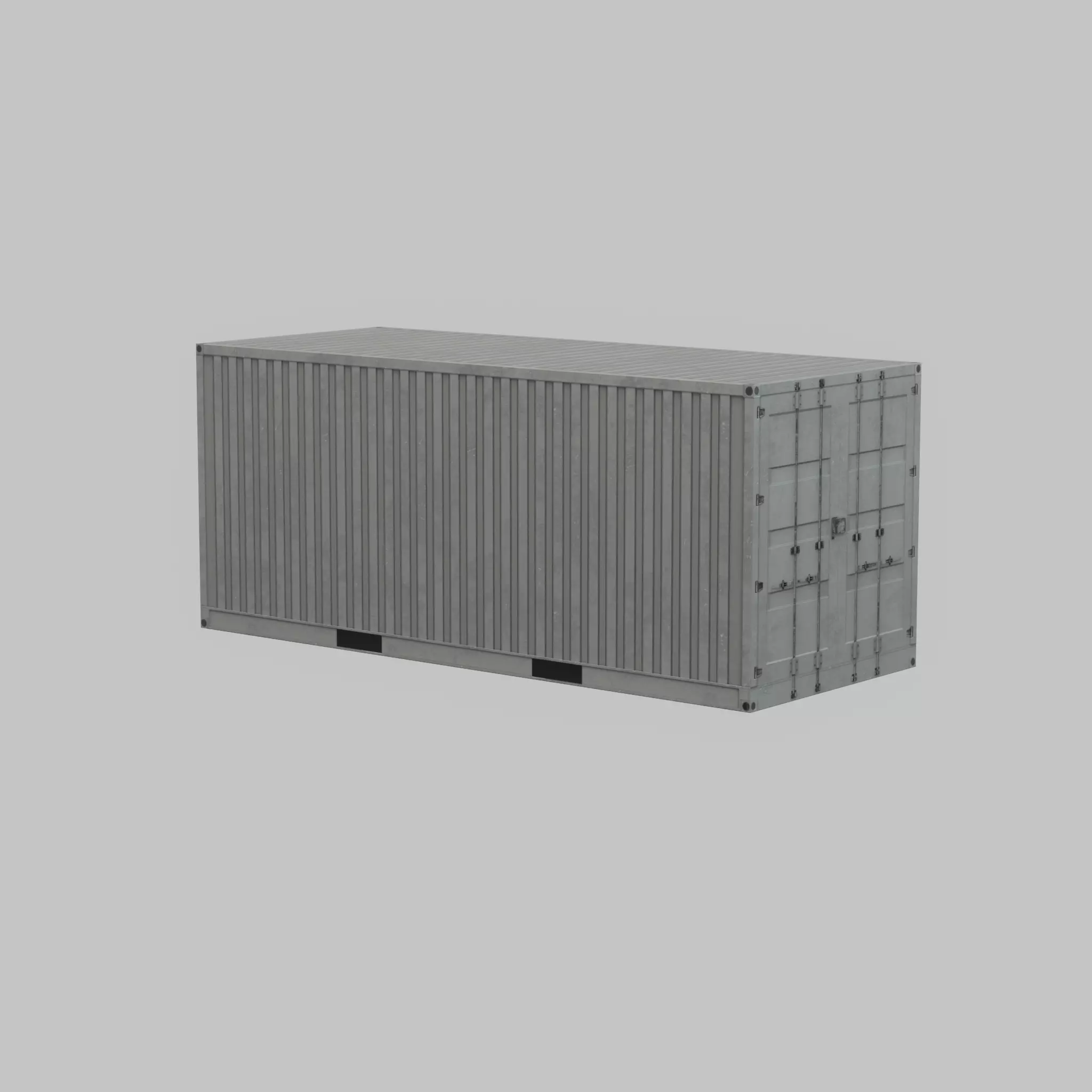 Shipping-Container light gray 20ft Low-poly 3D model_63