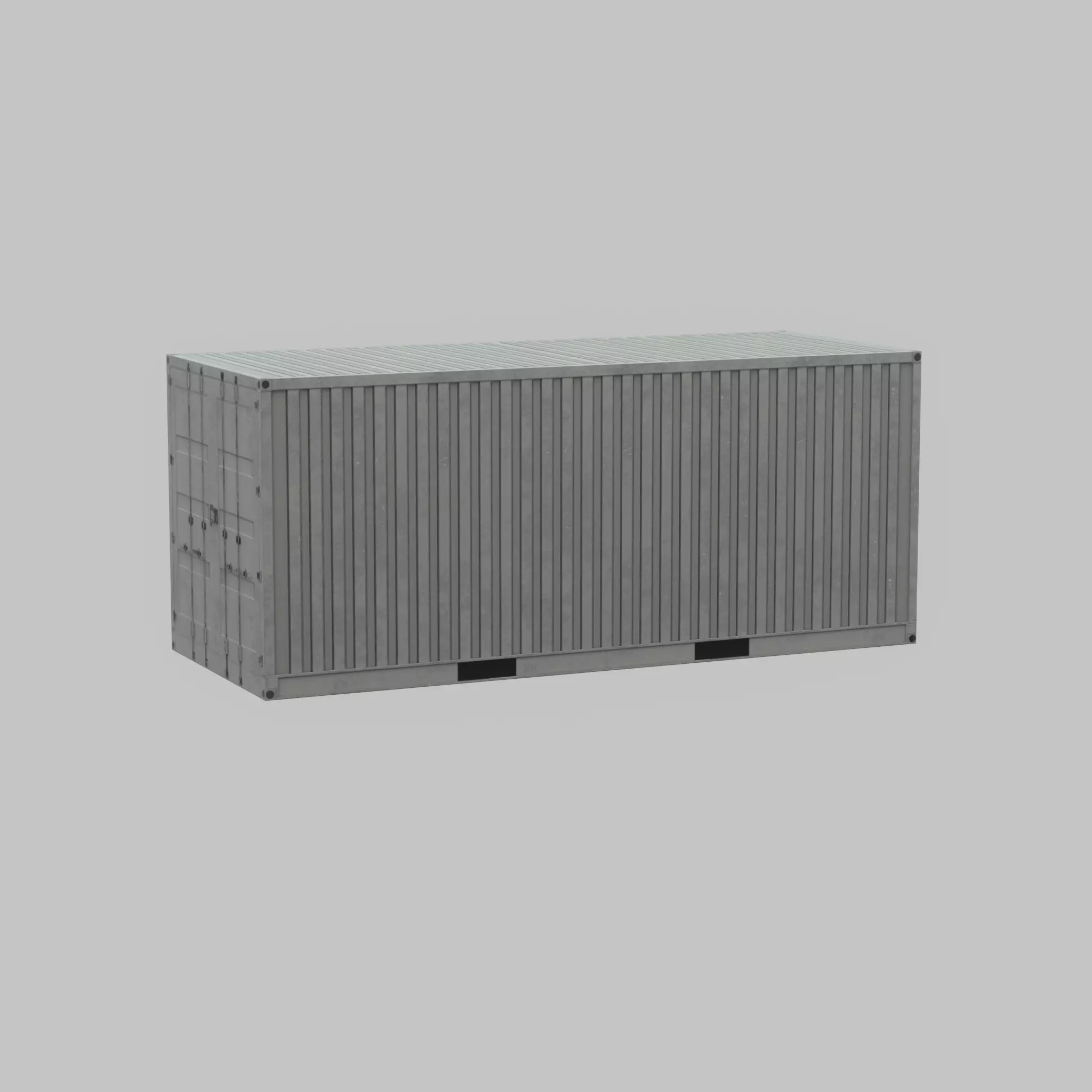Shipping-Container light gray 20ft Low-poly 3D model_69