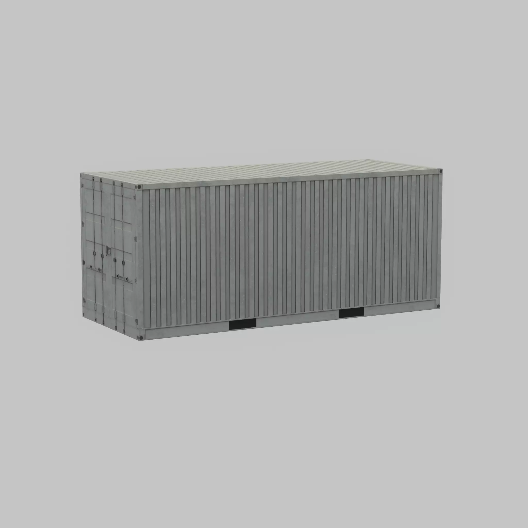 Shipping-Container light gray 20ft Low-poly 3D model_55
