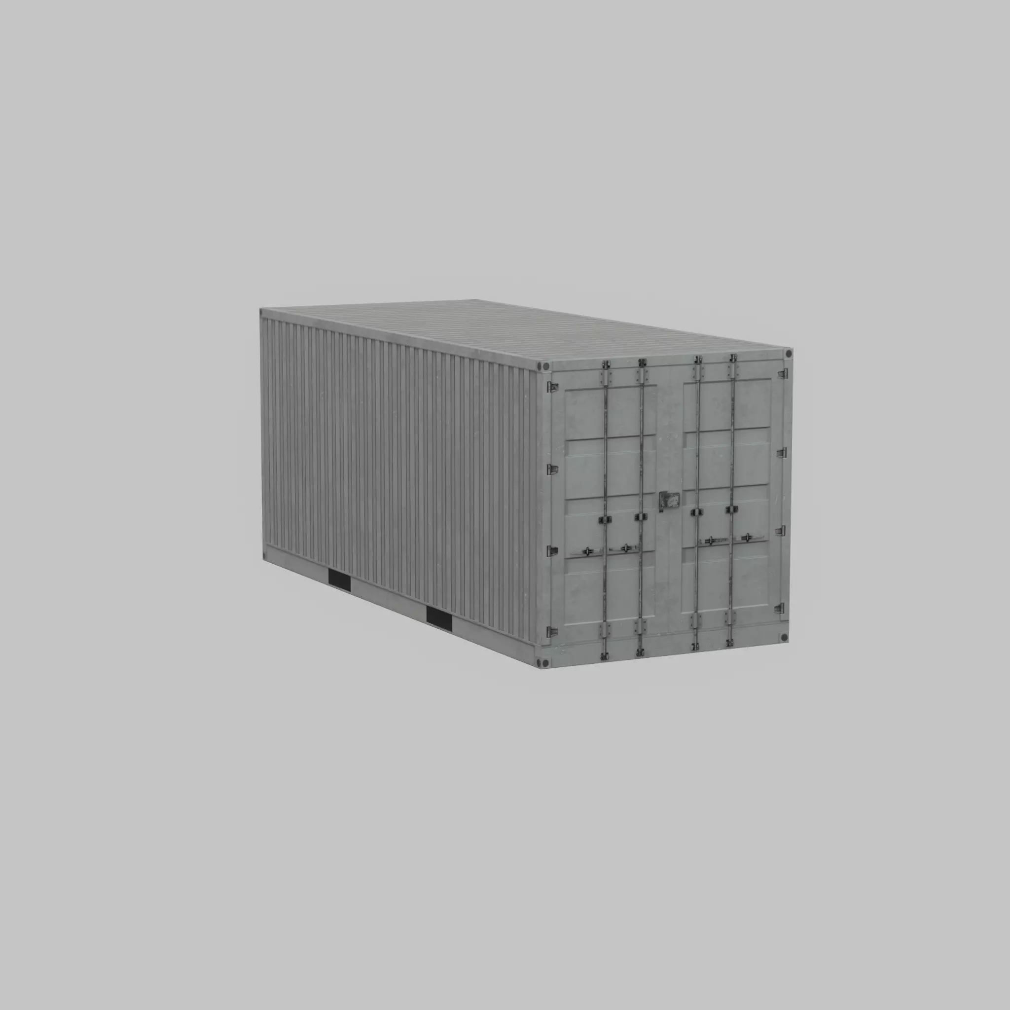 Shipping-Container light gray 20ft Low-poly 3D model_31