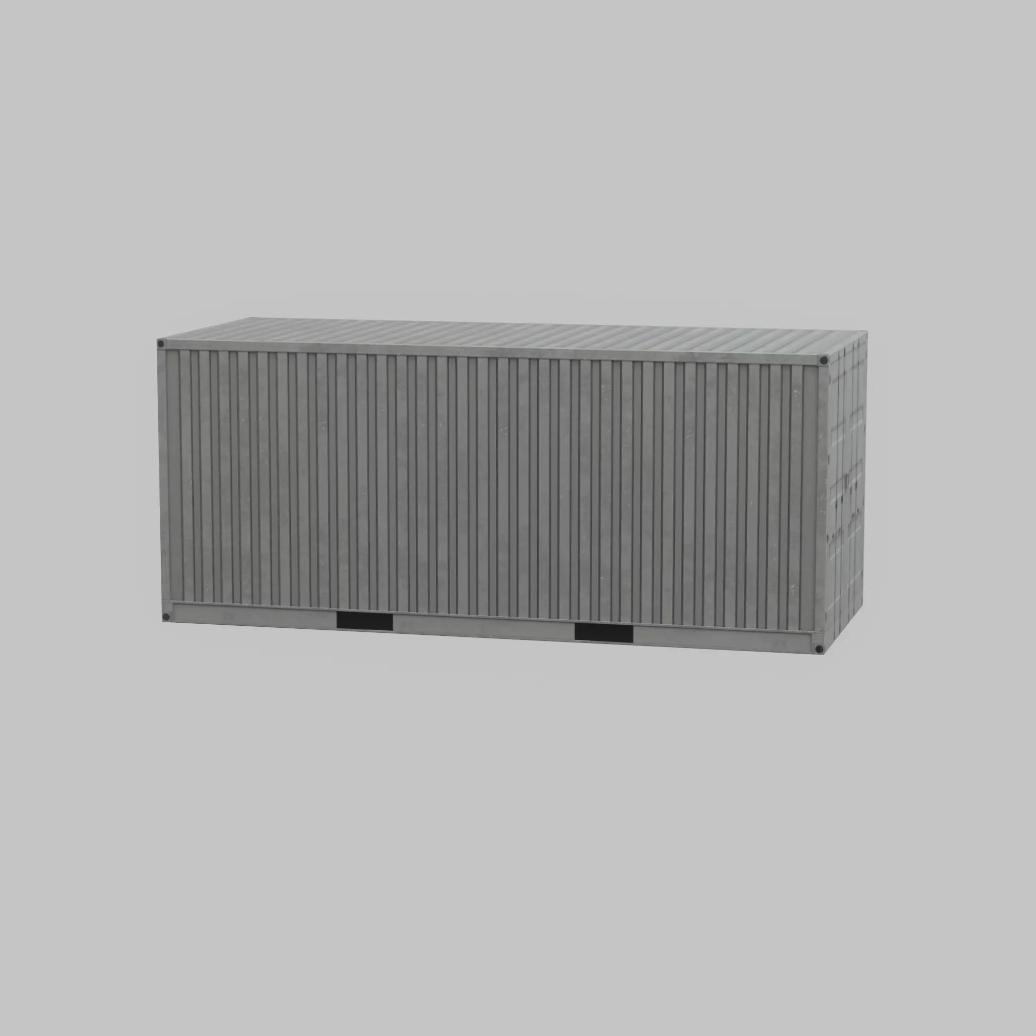Shipping-Container light gray 20ft Low-poly 3D model_60