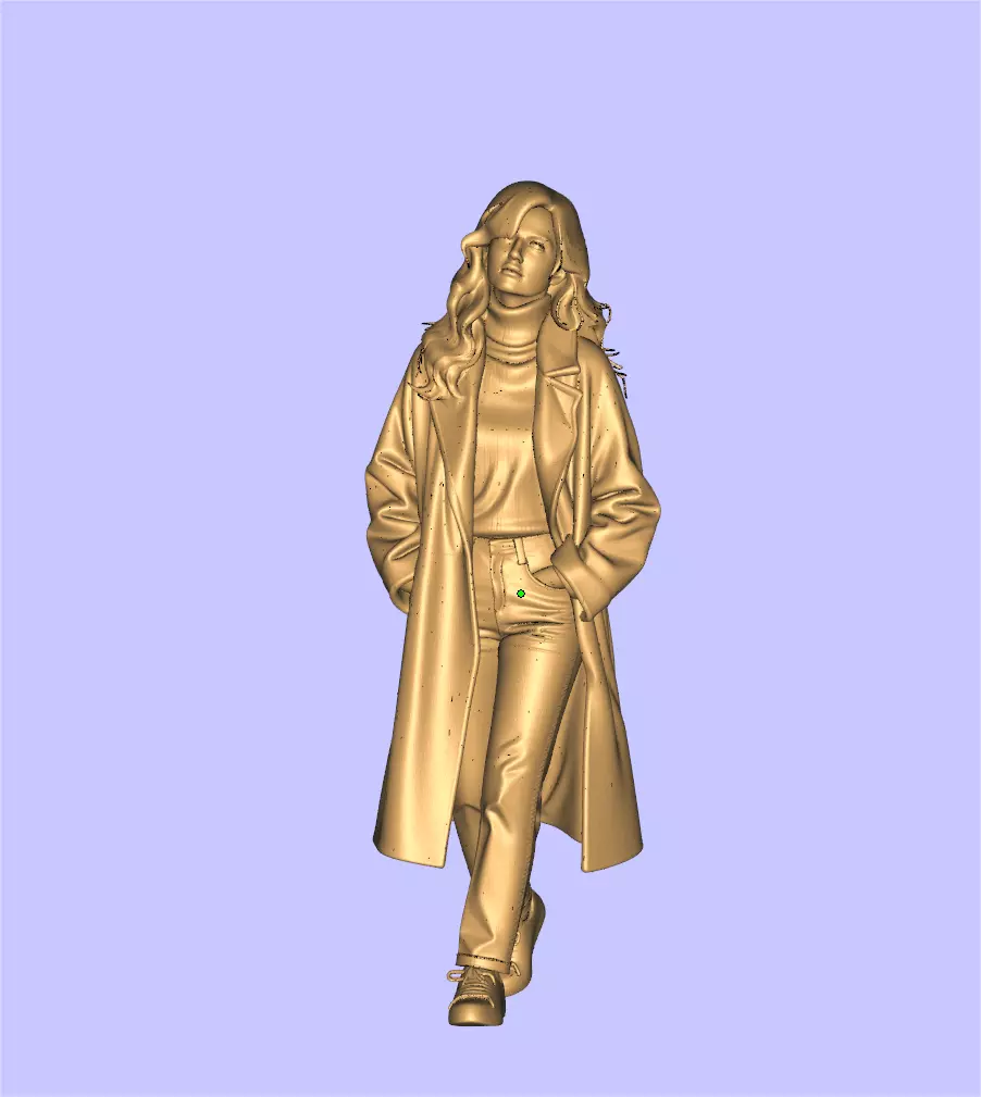 Woman in coat 3D print model_0
