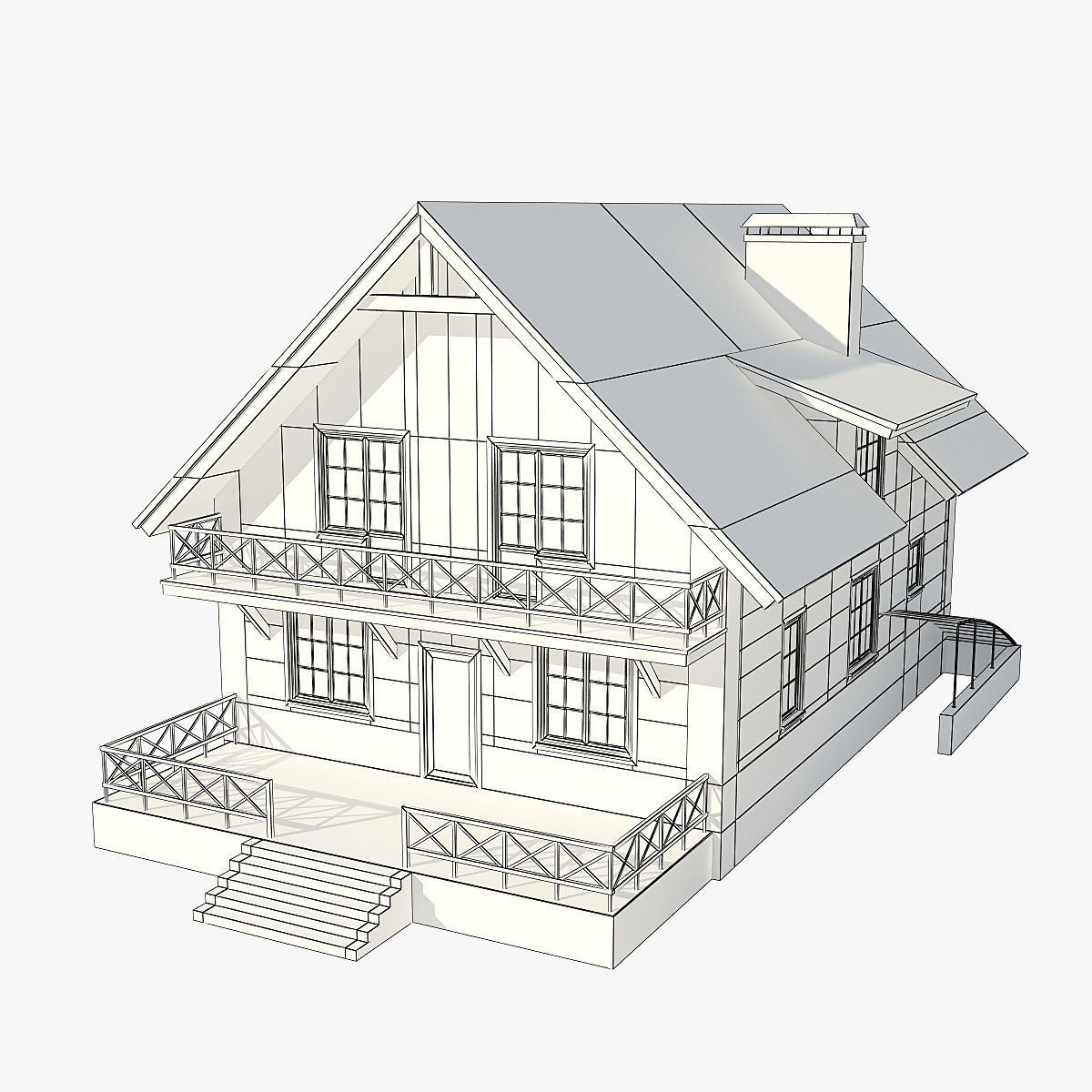 Cottage 3D model_1