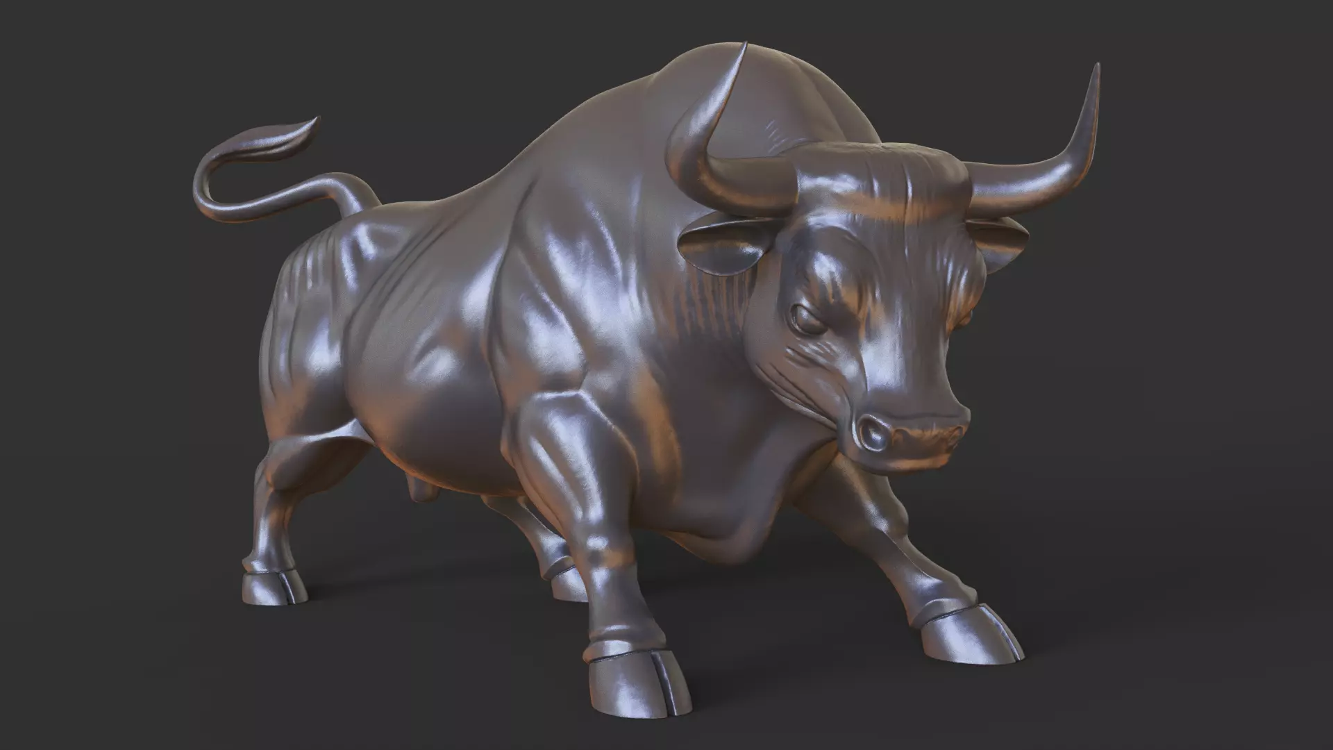 Stockmarket Bull 3D print model_2
