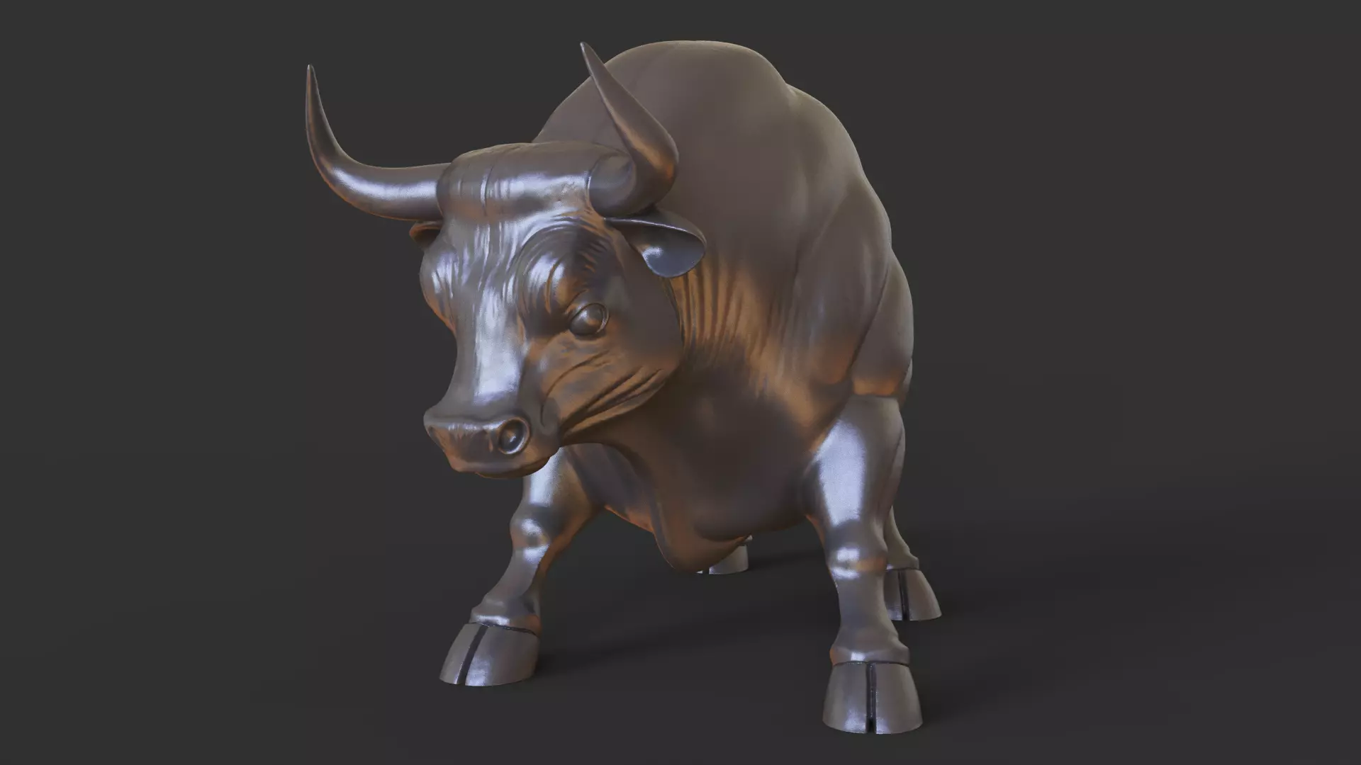 Stockmarket Bull 3D print model_3