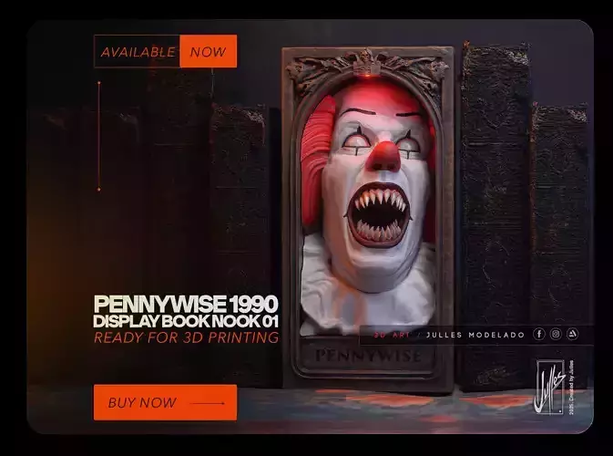 Display Book Nook Pennywise 1990 3D print model