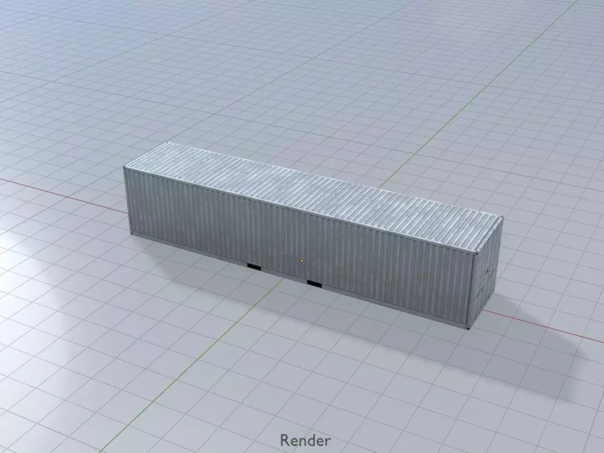 Shipping-Container light gray 40ft Low-poly 3D model_16