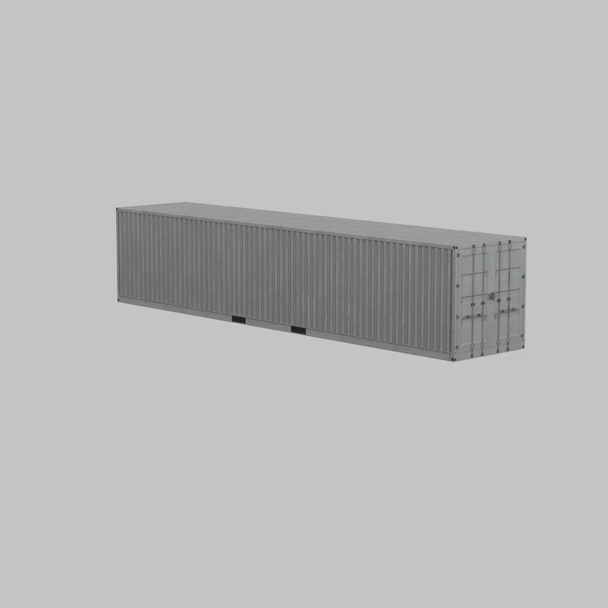Shipping-Container light gray 40ft Low-poly 3D model_40