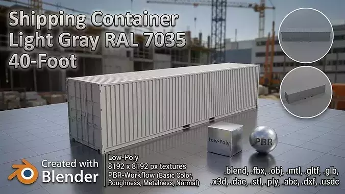 Shipping-Container light gray 40ft