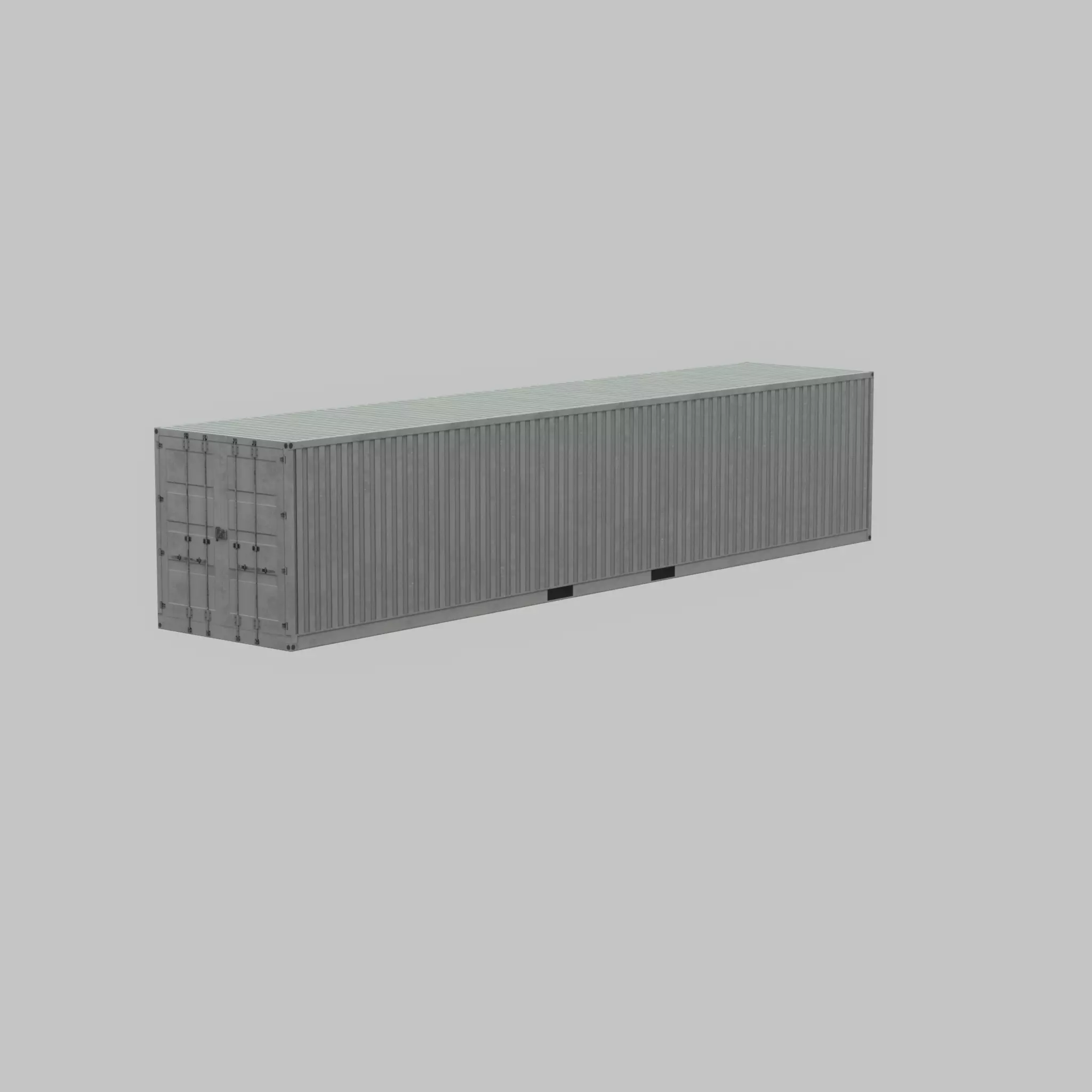 Shipping-Container light gray 40ft Low-poly 3D model_36