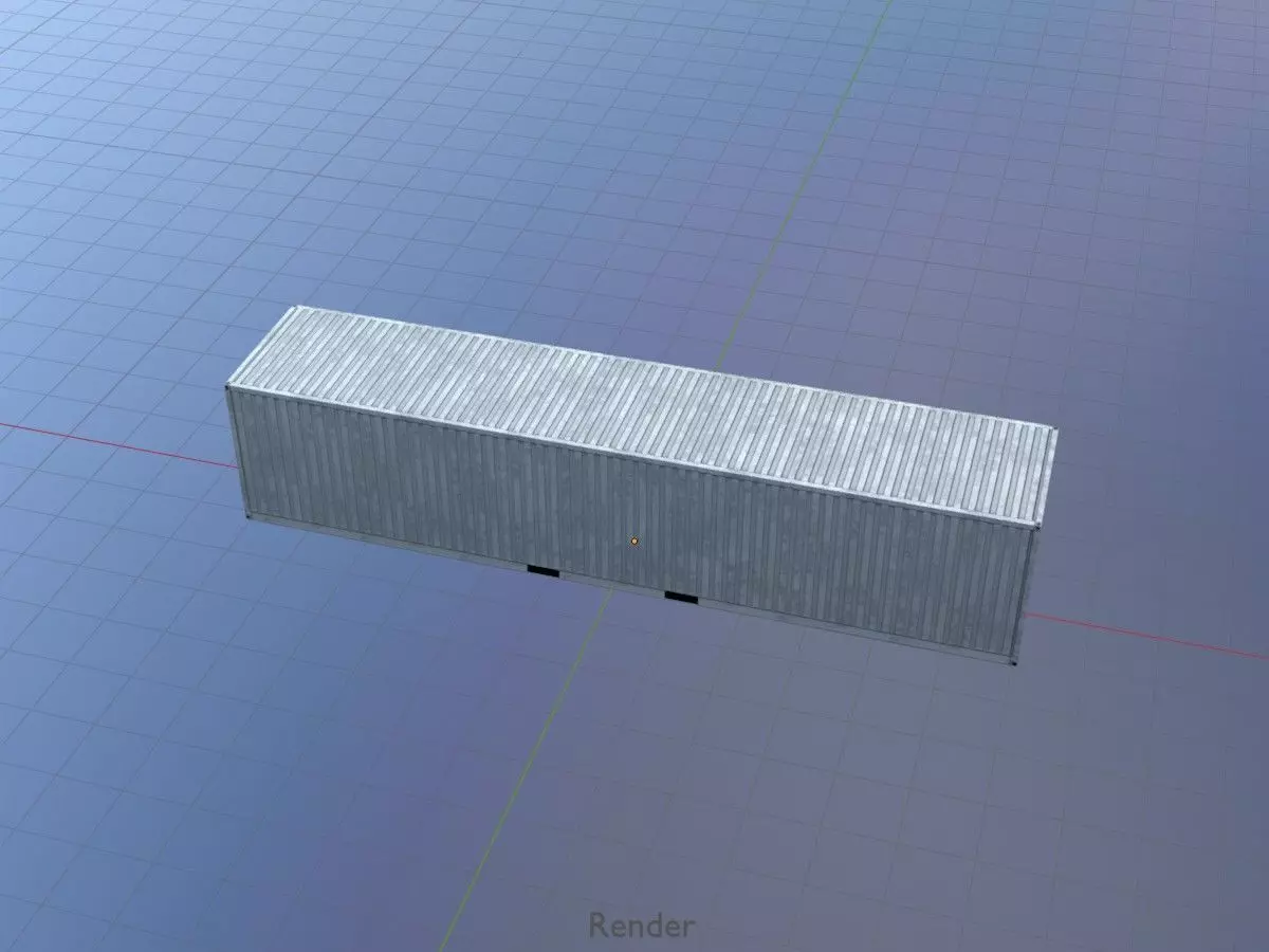Shipping-Container light gray 40ft Low-poly 3D model_20