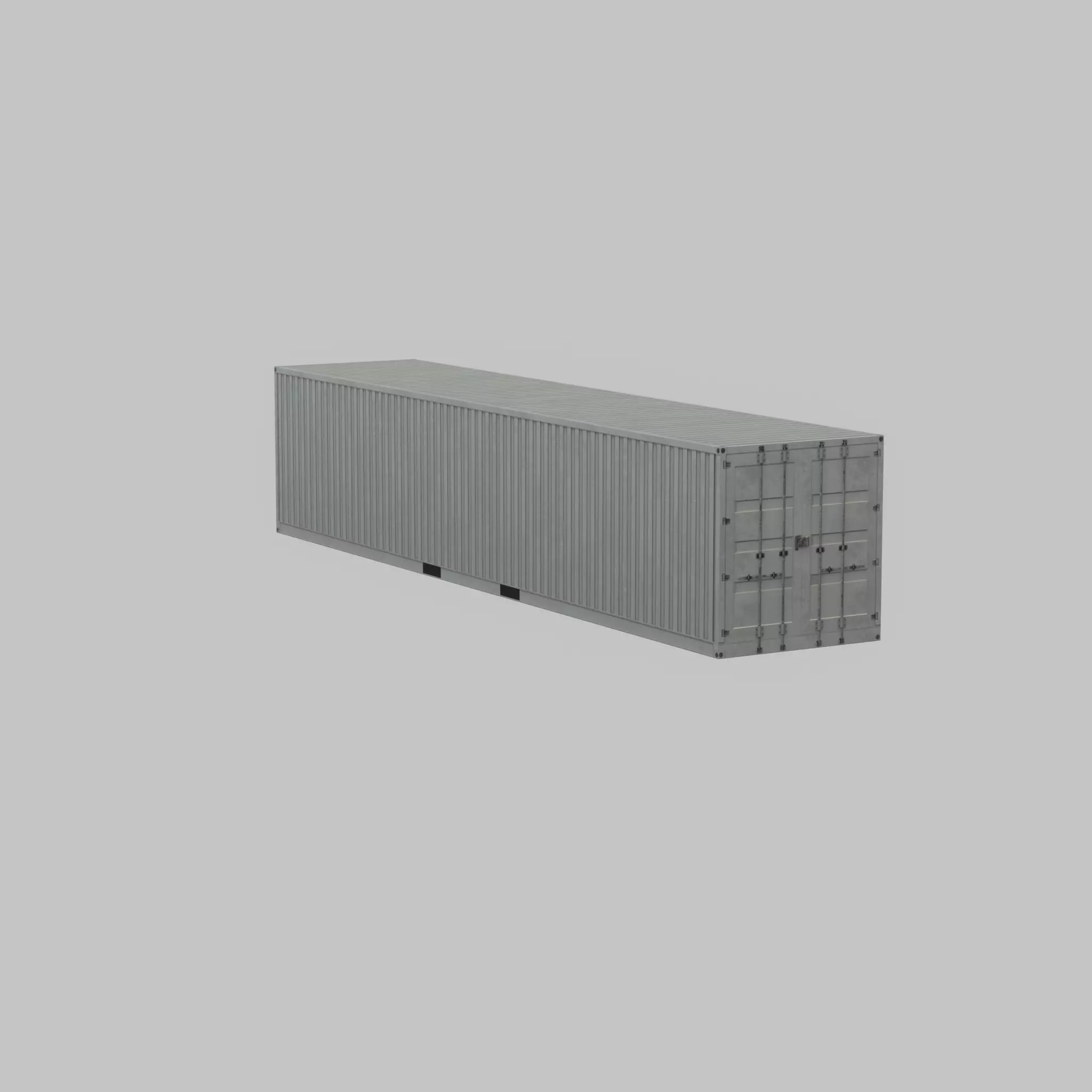 Shipping-Container light gray 40ft Low-poly 3D model_41