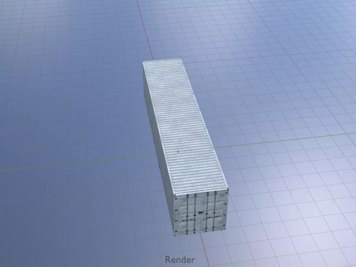 Shipping-Container light gray 40ft Low-poly 3D model_19