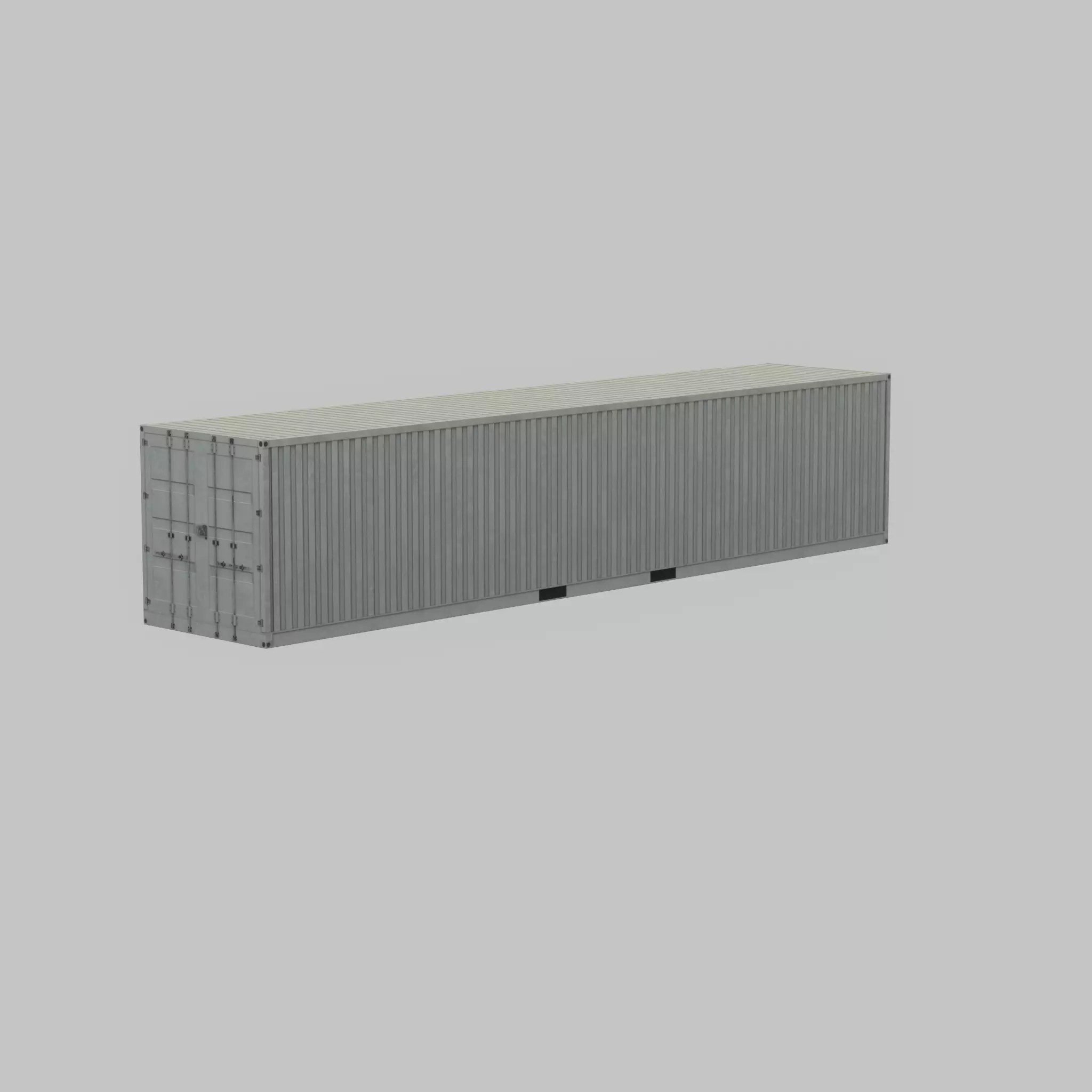 Shipping-Container light gray 40ft Low-poly 3D model_30