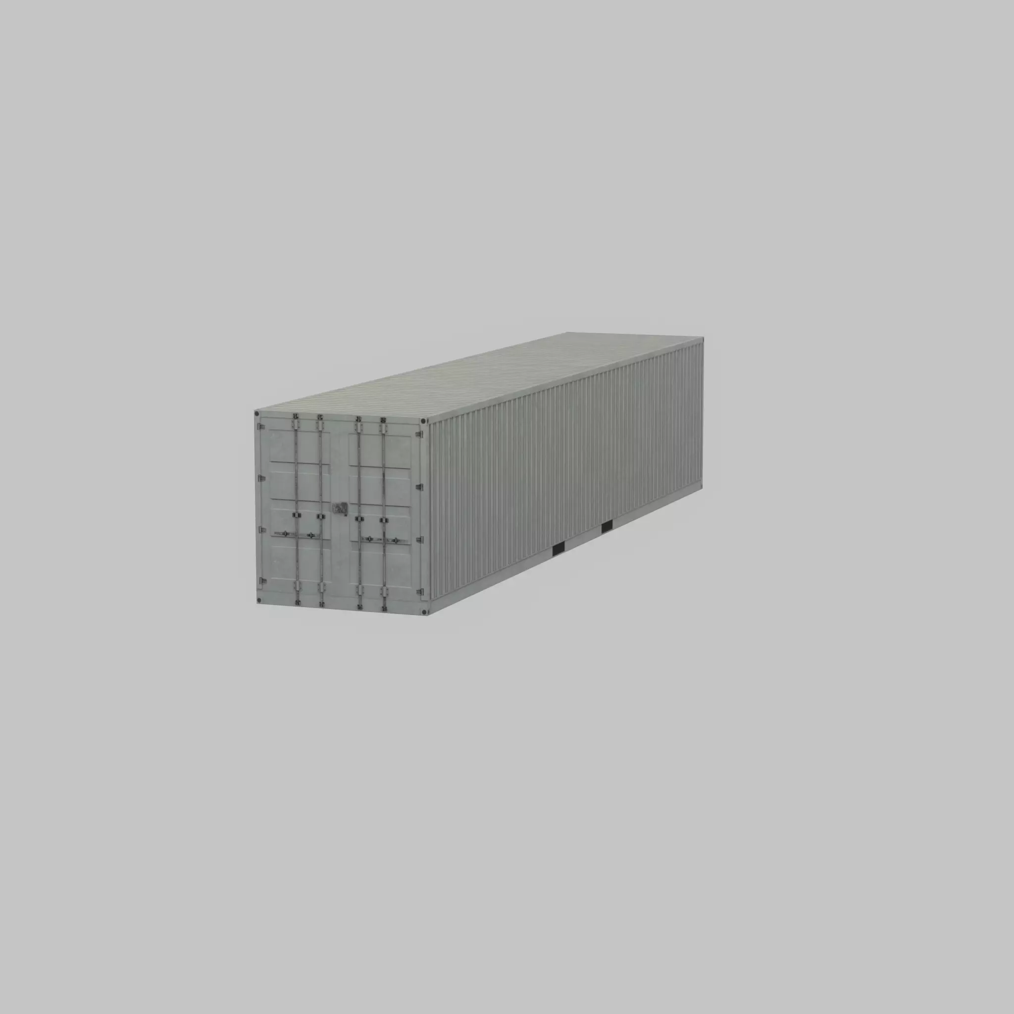 Shipping-Container light gray 40ft Low-poly 3D model_39