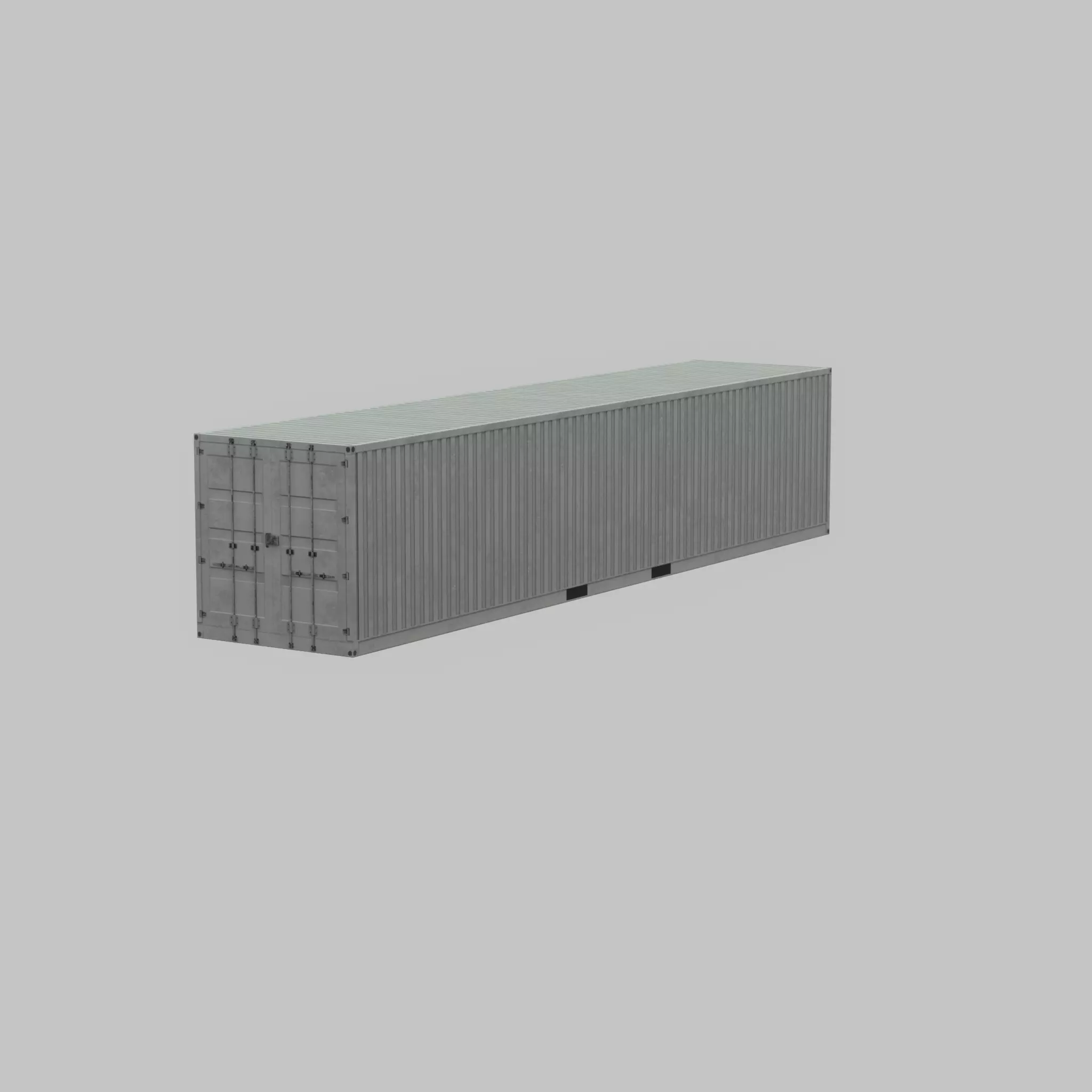 Shipping-Container light gray 40ft Low-poly 3D model_45