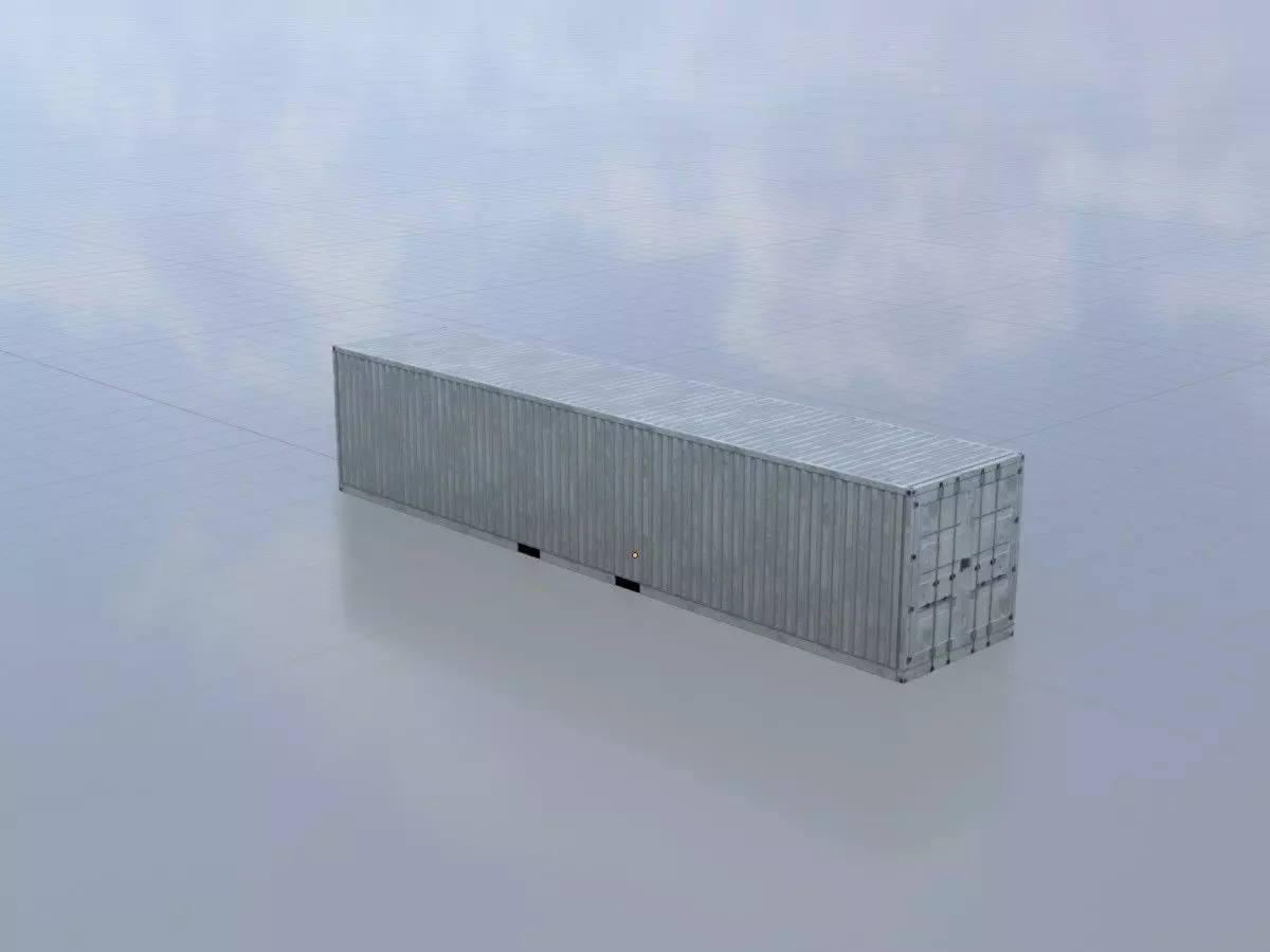 Shipping-Container light gray 40ft Low-poly 3D model_3