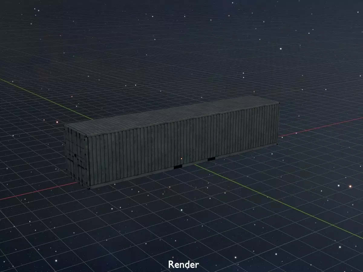 Shipping-Container light gray 40ft Low-poly 3D model_21