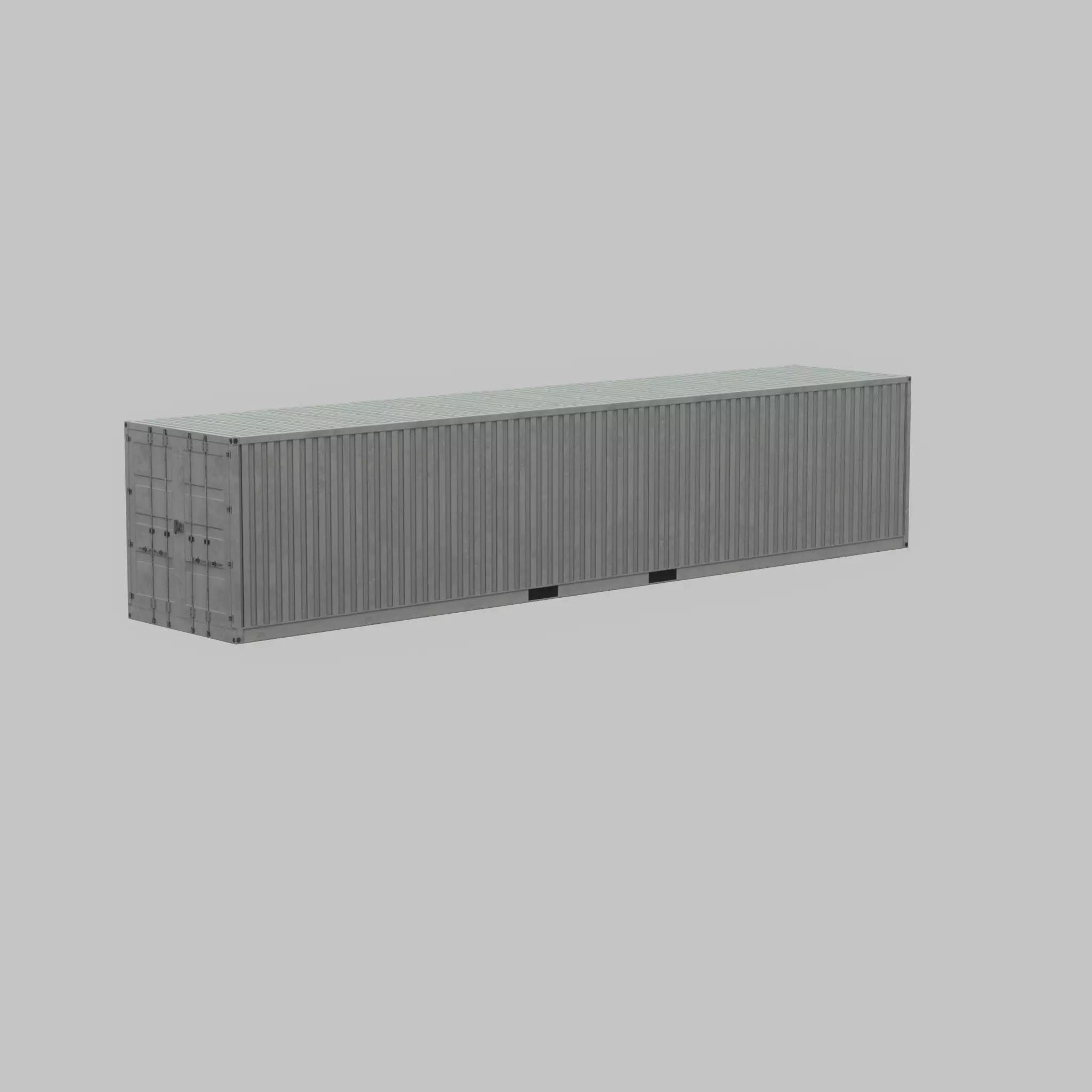 Shipping-Container light gray 40ft Low-poly 3D model_66