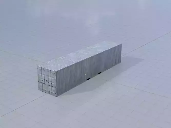 Shipping-Container light gray 40ft Low-poly 3D model