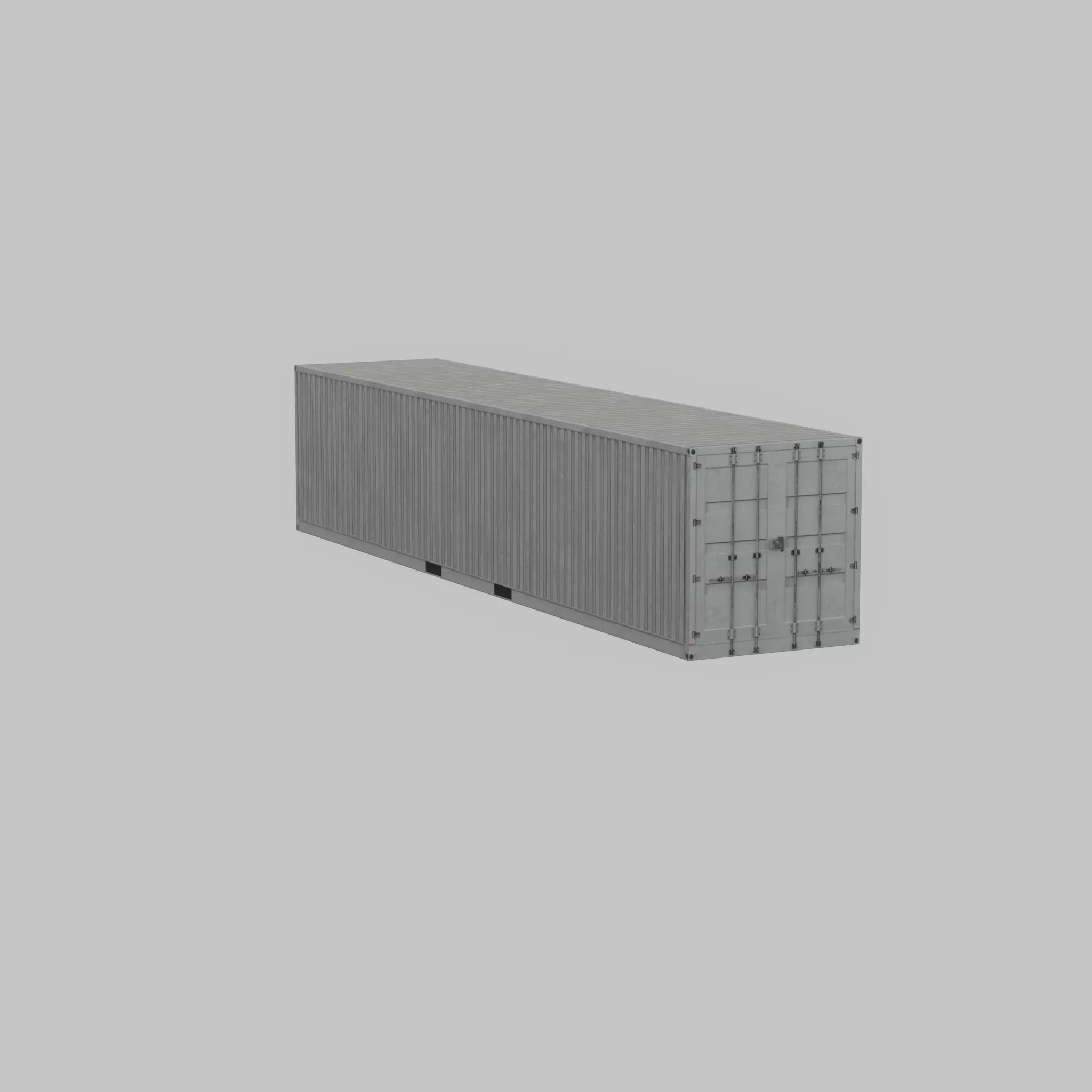 Shipping-Container light gray 40ft Low-poly 3D model_52