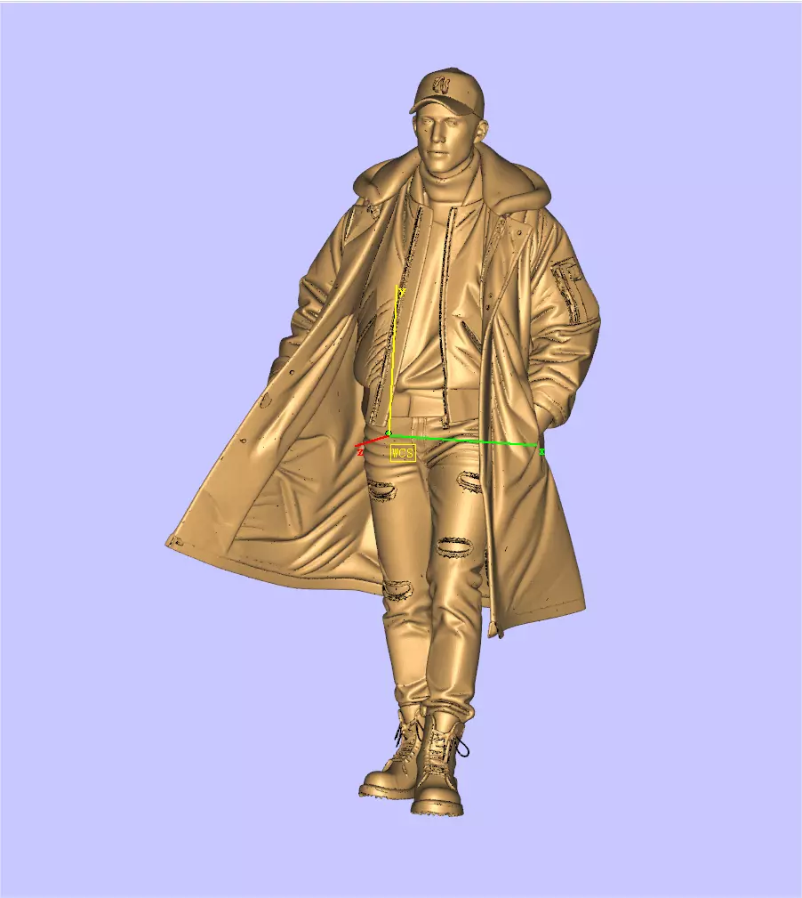 Chinese man in coat 3D print model_0