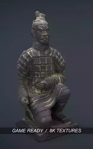 Terracotta Warriors Archer Low-poly 3D model