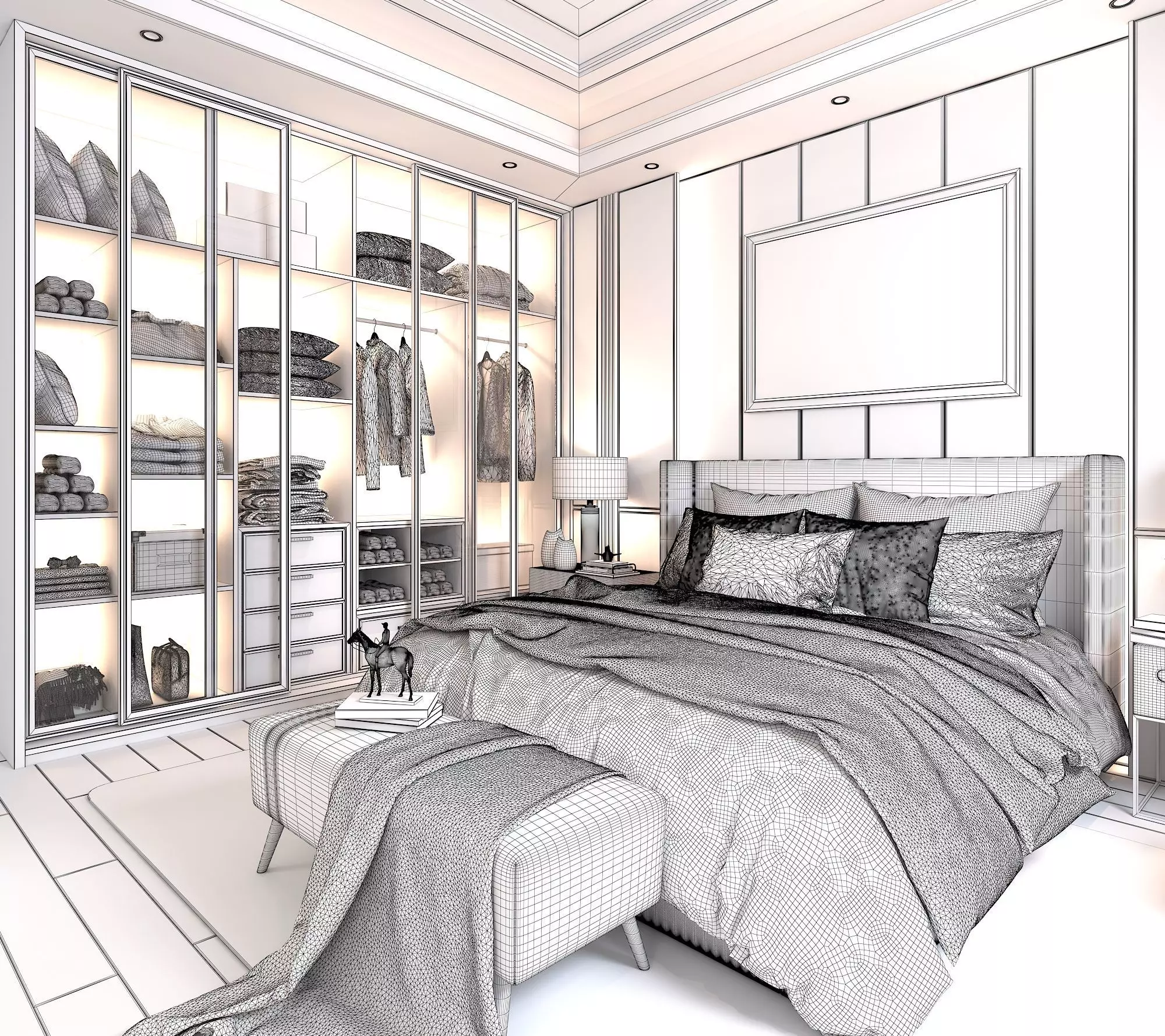 Modern Bedroom Scene 2 3D model_8