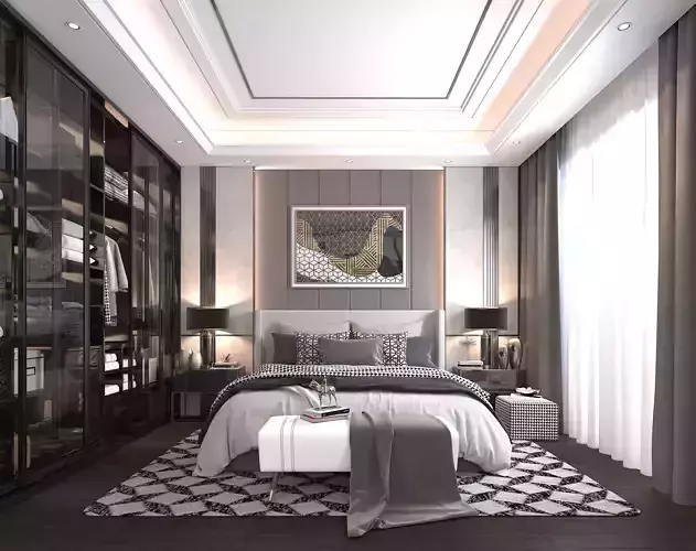 Modern Bedroom Scene 2