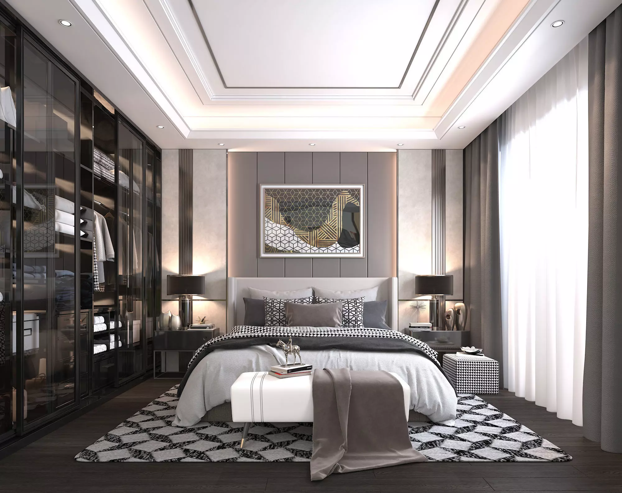 Modern Bedroom Scene 2 3D model_0