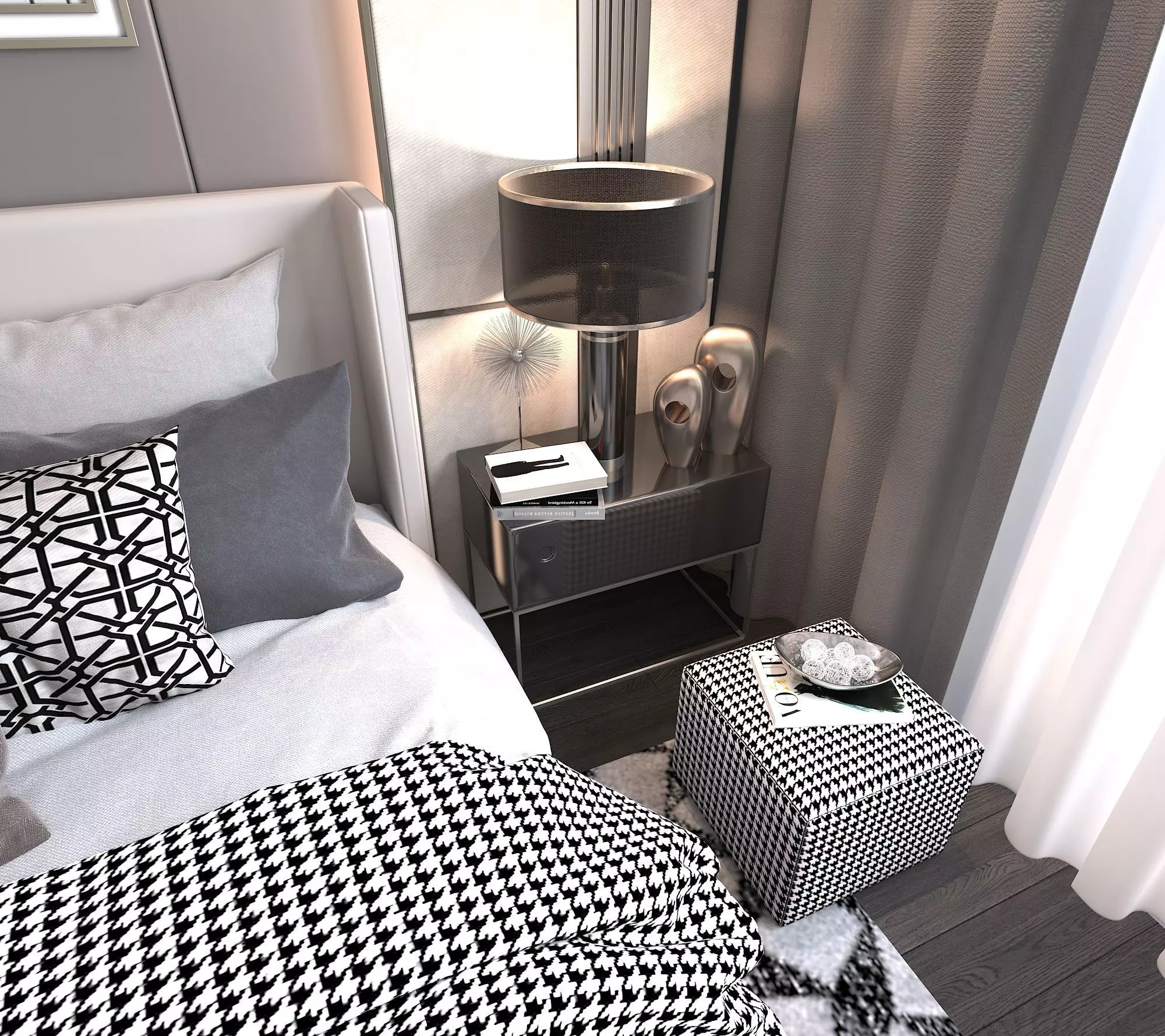 Modern Bedroom Scene 2 3D model_5