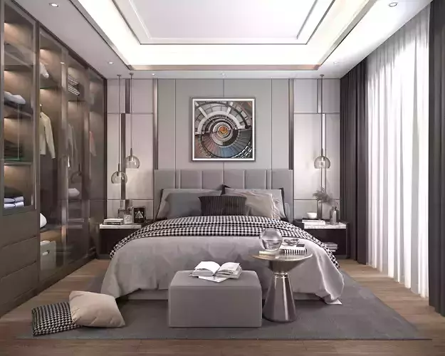 Modern Bedroom Scene 3