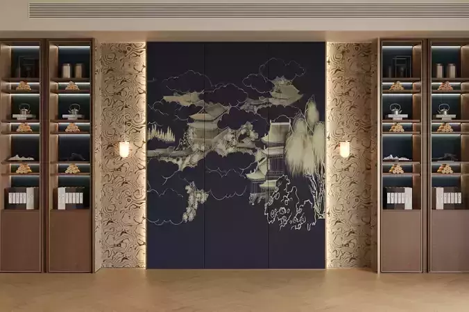 Chinese - style background wall