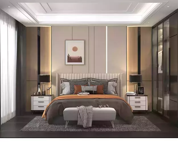 Modern Bedroom Scene 4