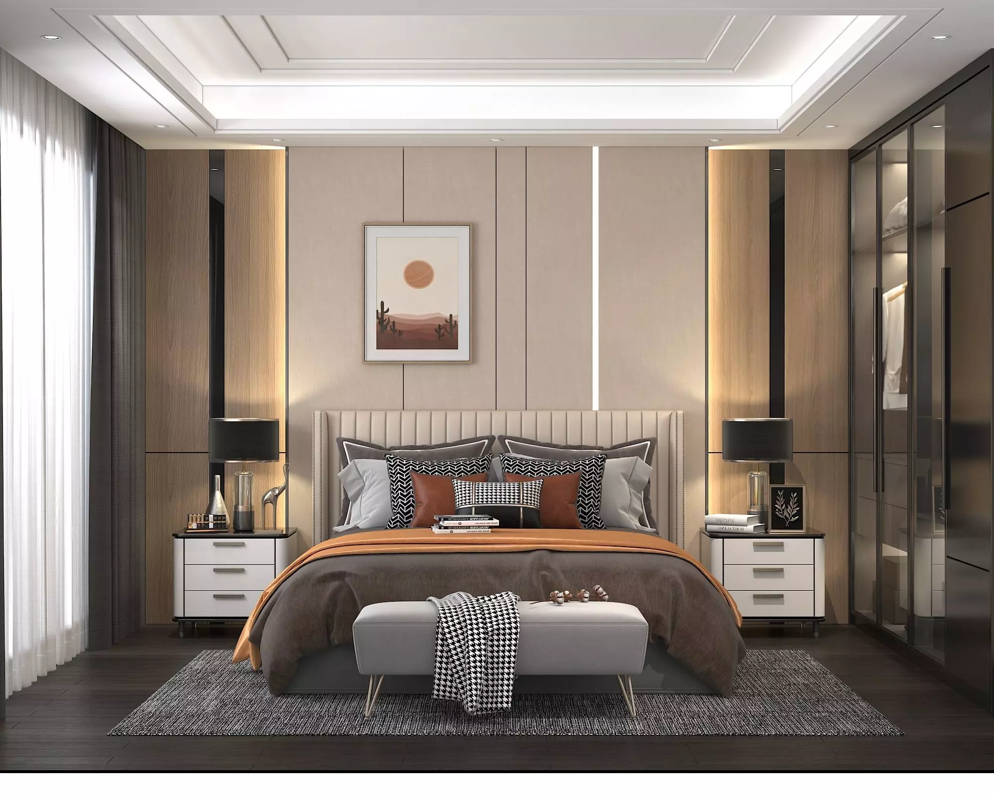 Modern Bedroom Scene 4 3D model_0