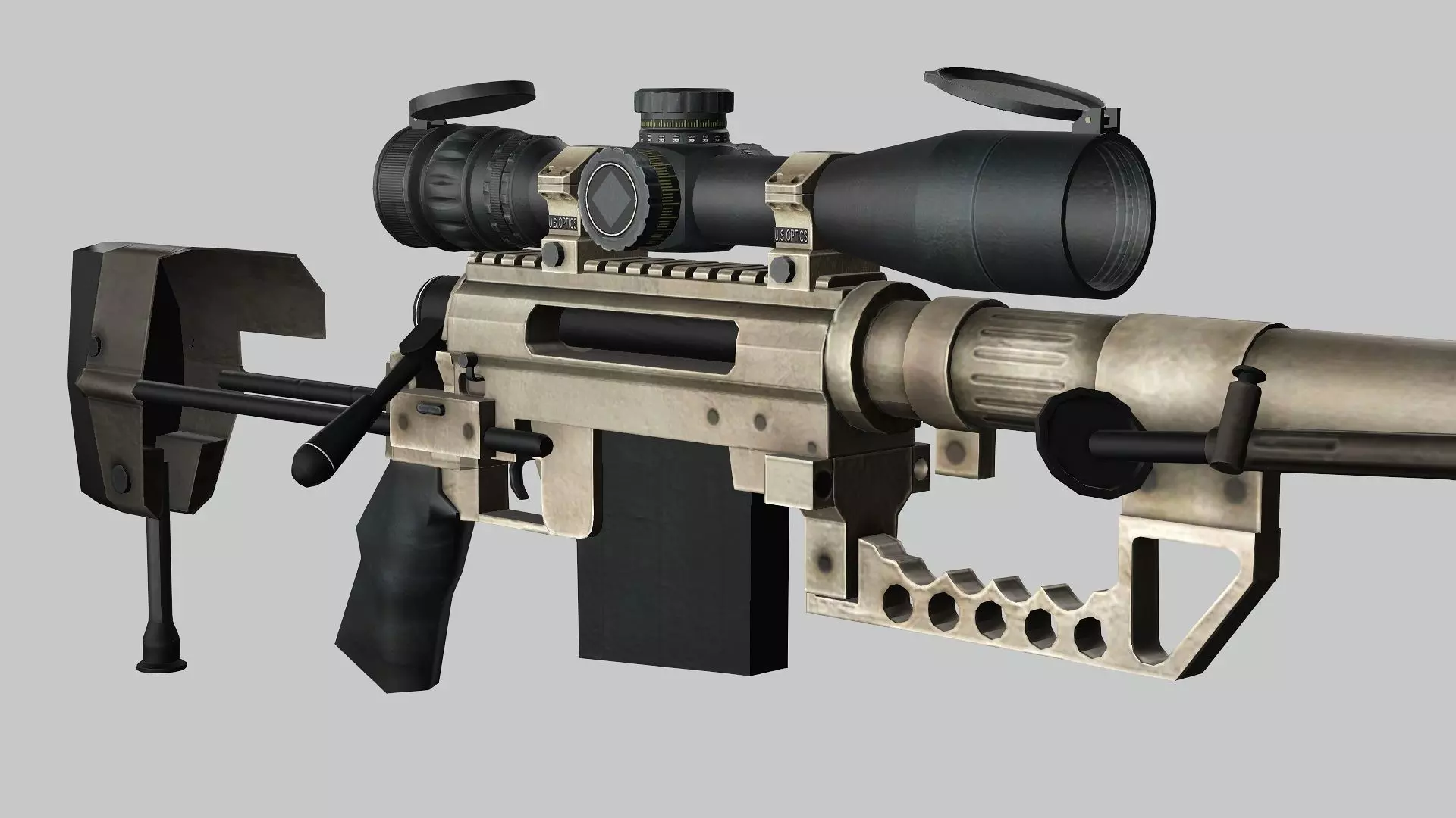 Sniper Denel 8NTW-20 Low-Poly 3D Model Low-poly 3D model_3