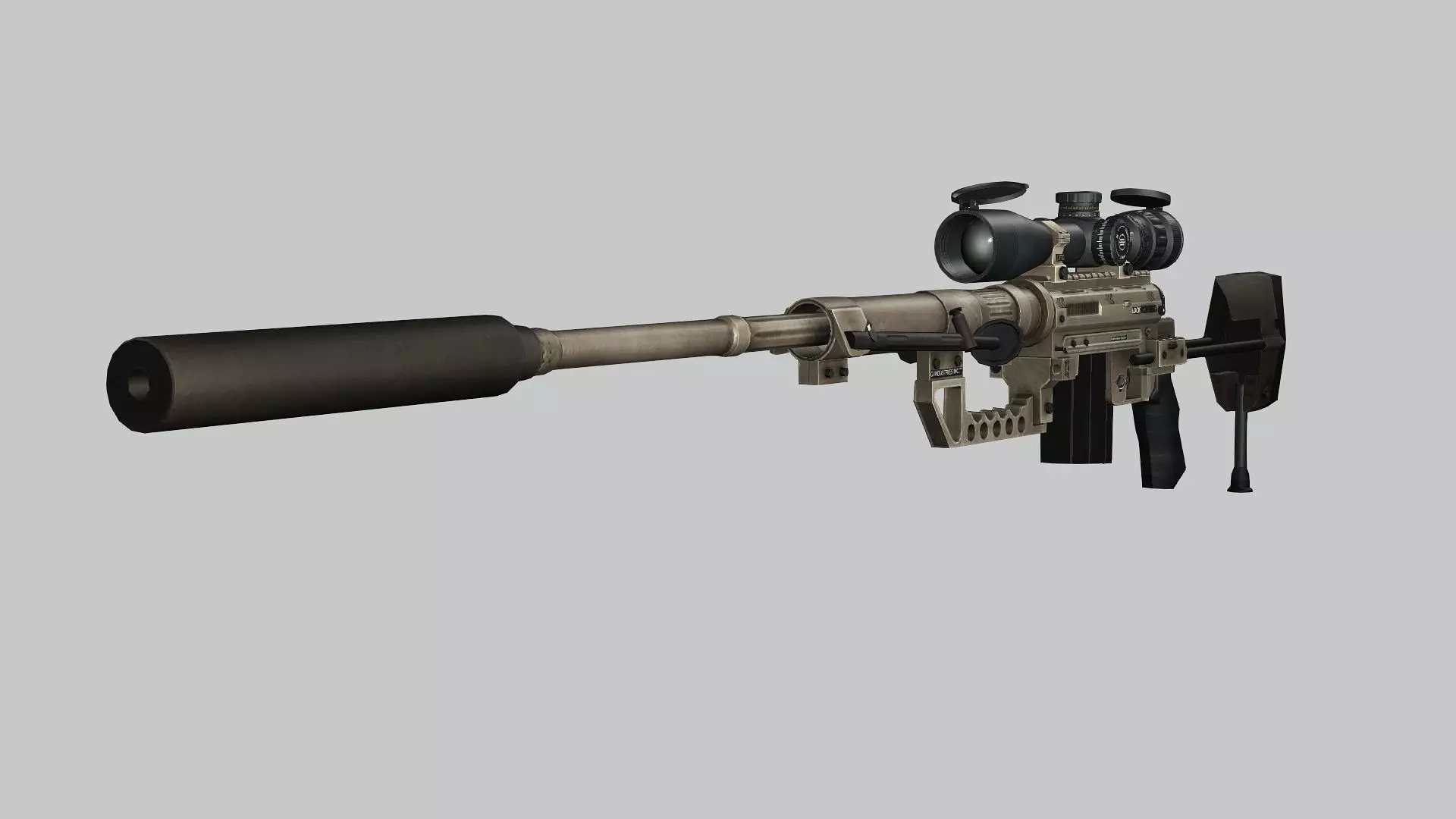 Sniper Denel 8NTW-20 Low-Poly 3D Model Low-poly 3D model_1