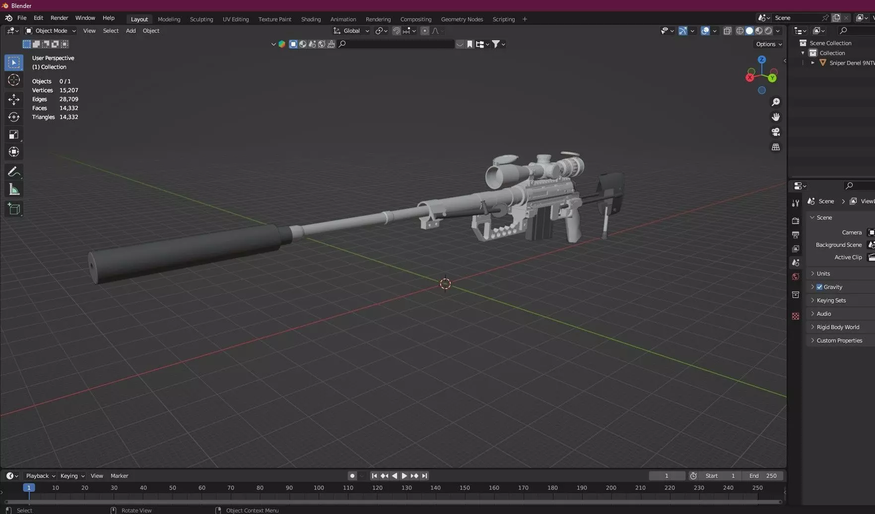 Sniper Denel 8NTW-20 Low-Poly 3D Model Low-poly 3D model_11