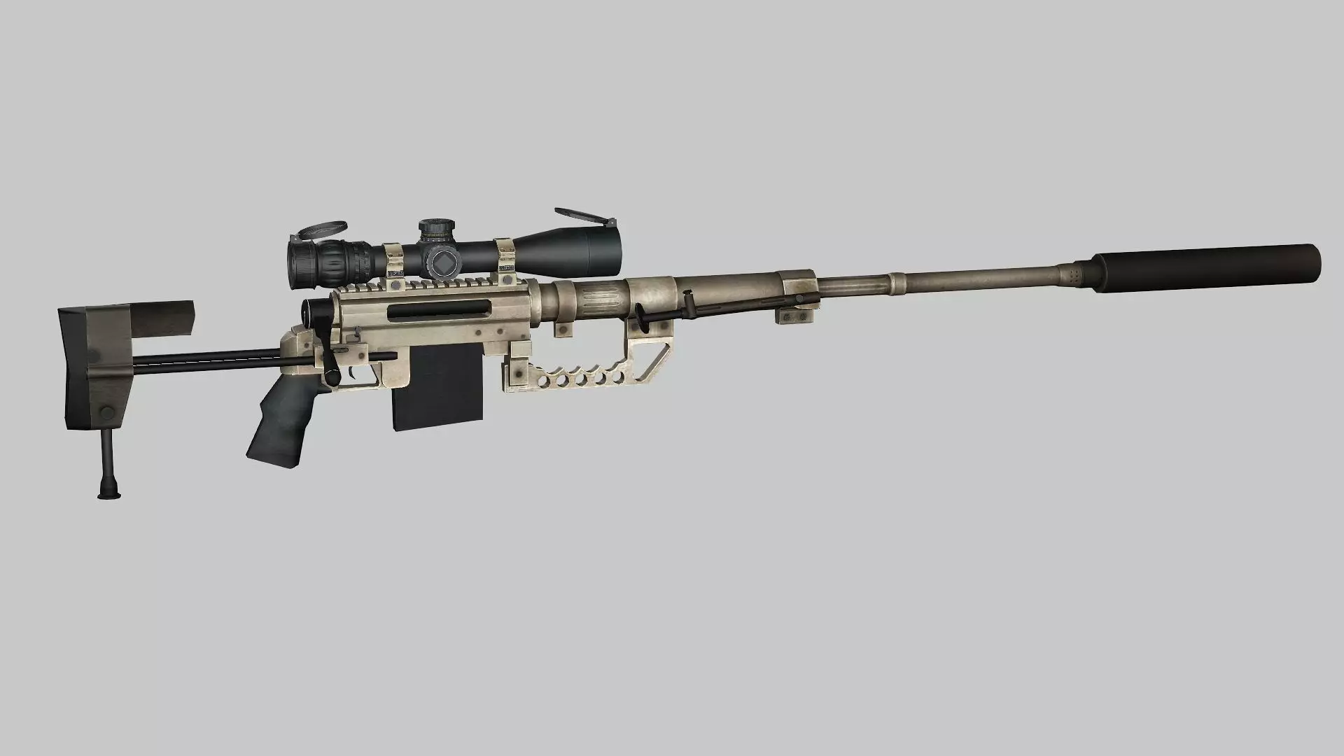 Sniper Denel 8NTW-20 Low-Poly 3D Model Low-poly 3D model_5