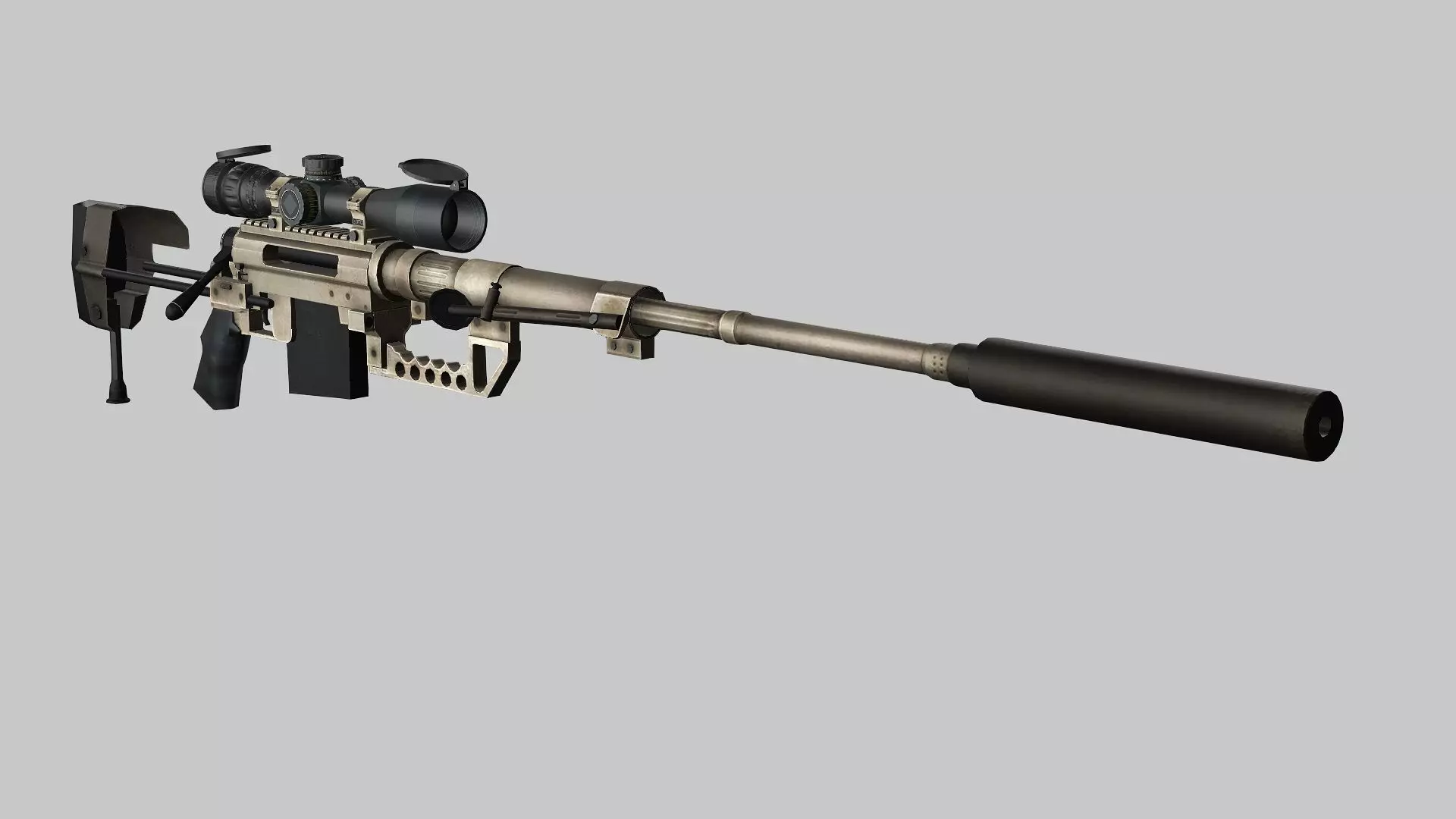 Sniper Denel 8NTW-20 Low-Poly 3D Model Low-poly 3D model_8