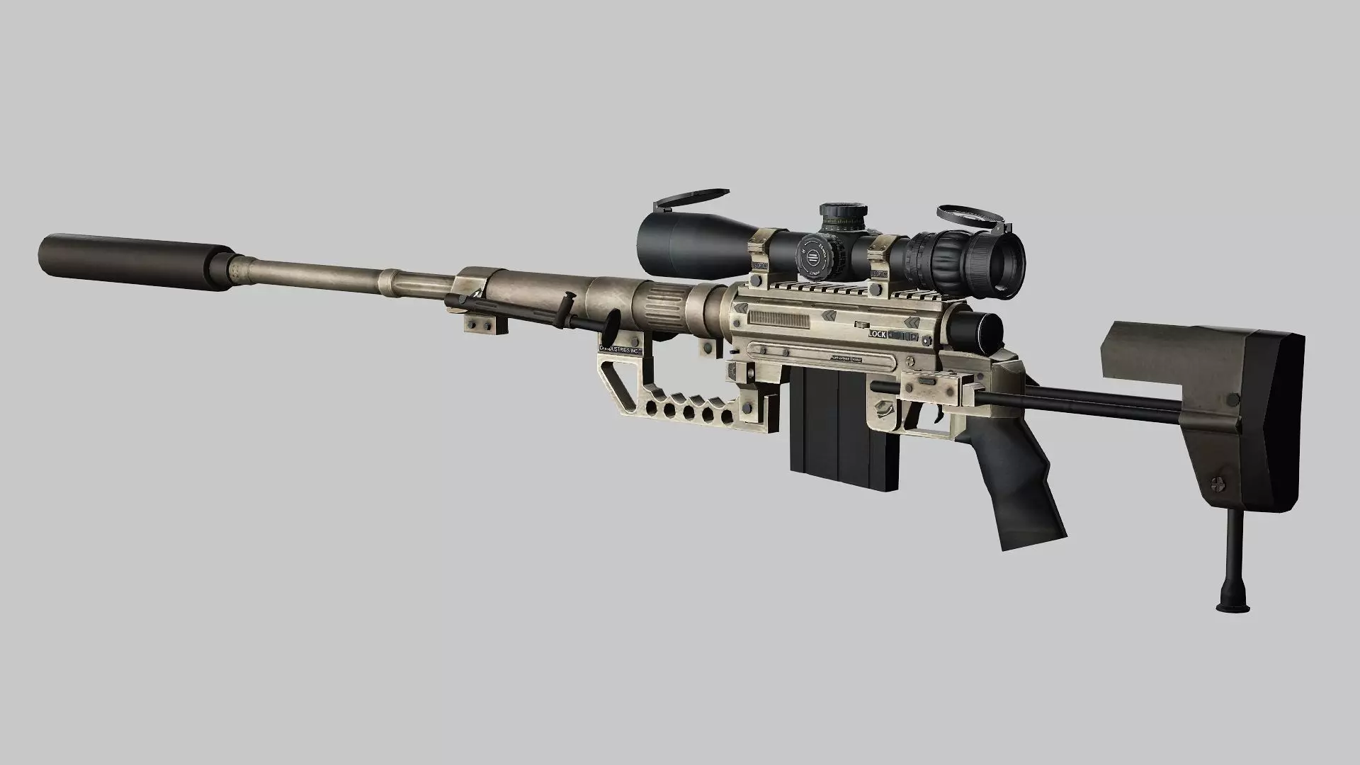 Sniper Denel 8NTW-20 Low-Poly 3D Model Low-poly 3D model_7