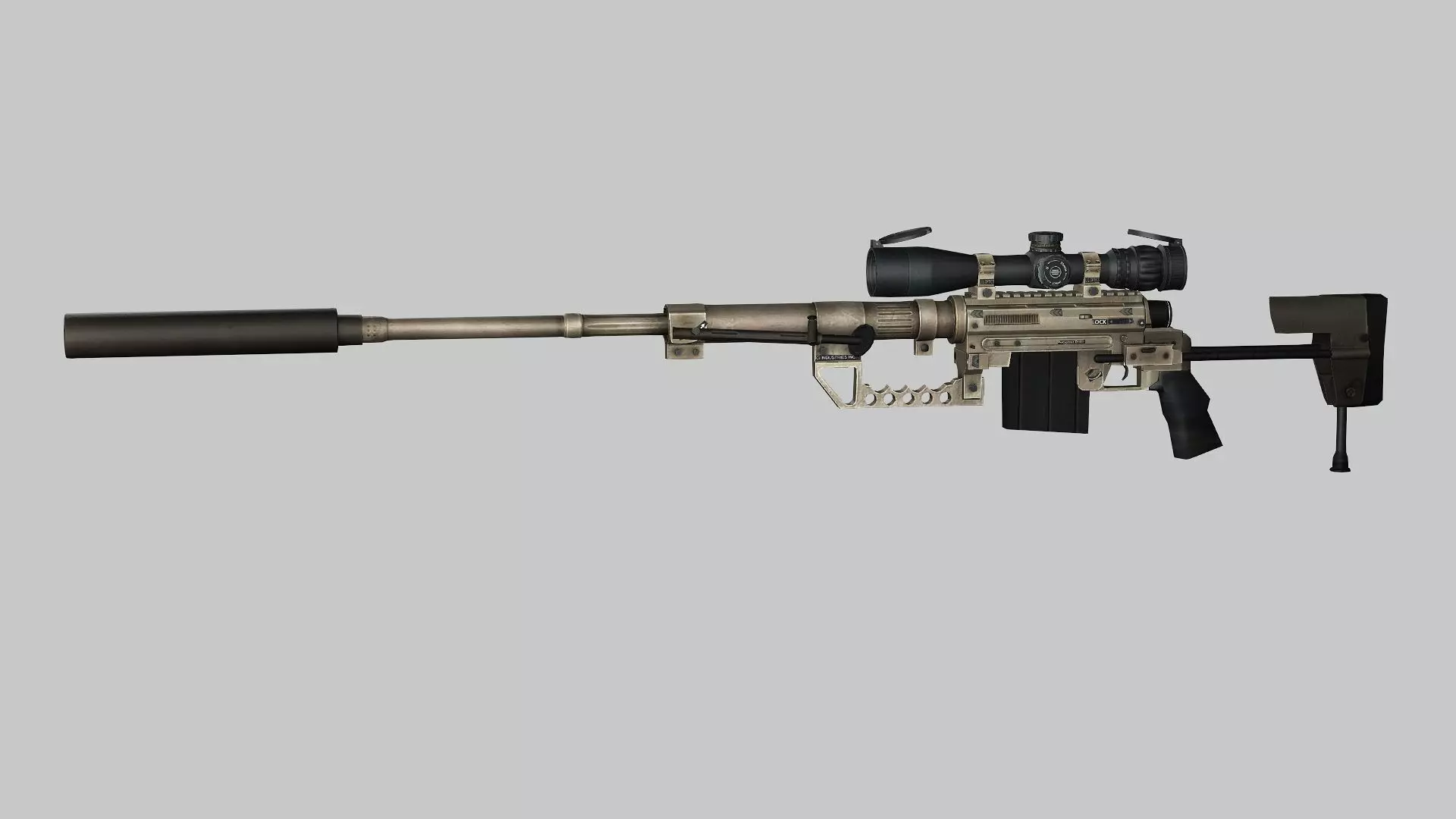 Sniper Denel 8NTW-20 Low-Poly 3D Model Low-poly 3D model_6