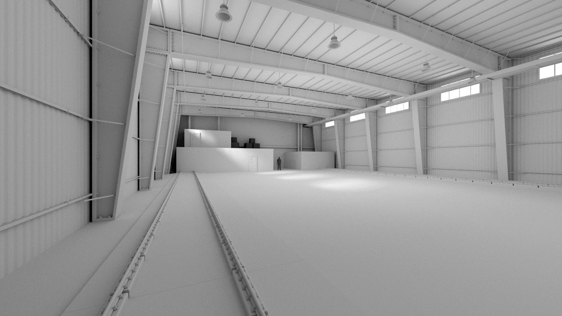 Factory Warehouse 2 Low-poly 3D model_1