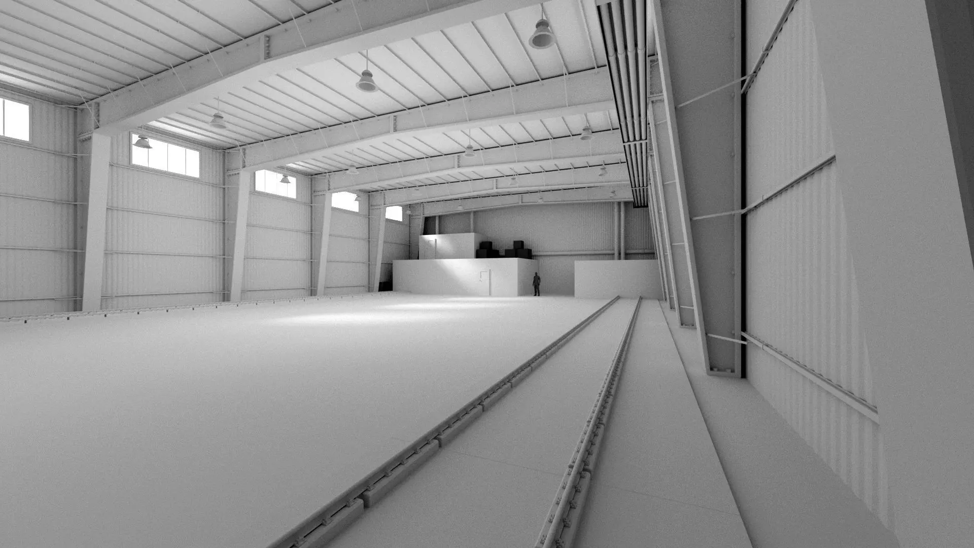 Factory Warehouse 2 Low-poly 3D model_0