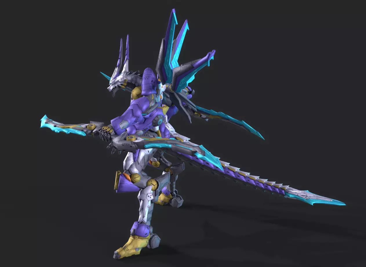 Asura Dragon Low-poly 3D model_6